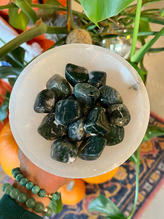 Moss Agate Tumble- Large - Luna Metaphysical