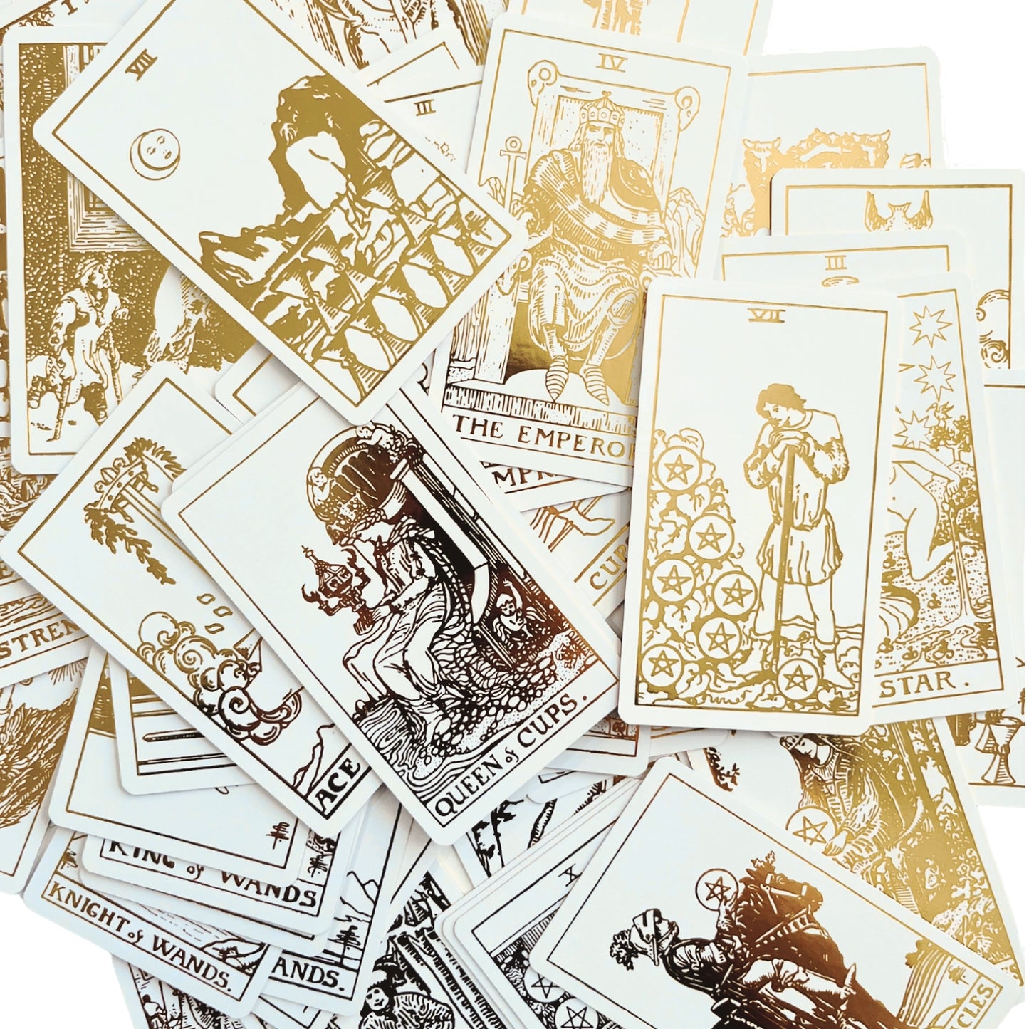 White Gold Tarot and Guide | Classic Tarot Design and Gold Foil