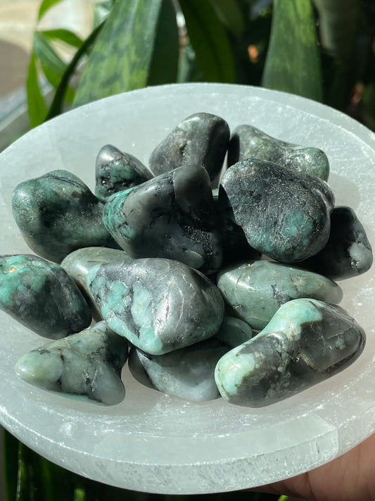 Colombian Emerald - medium tumbled - Luna Metaphysical