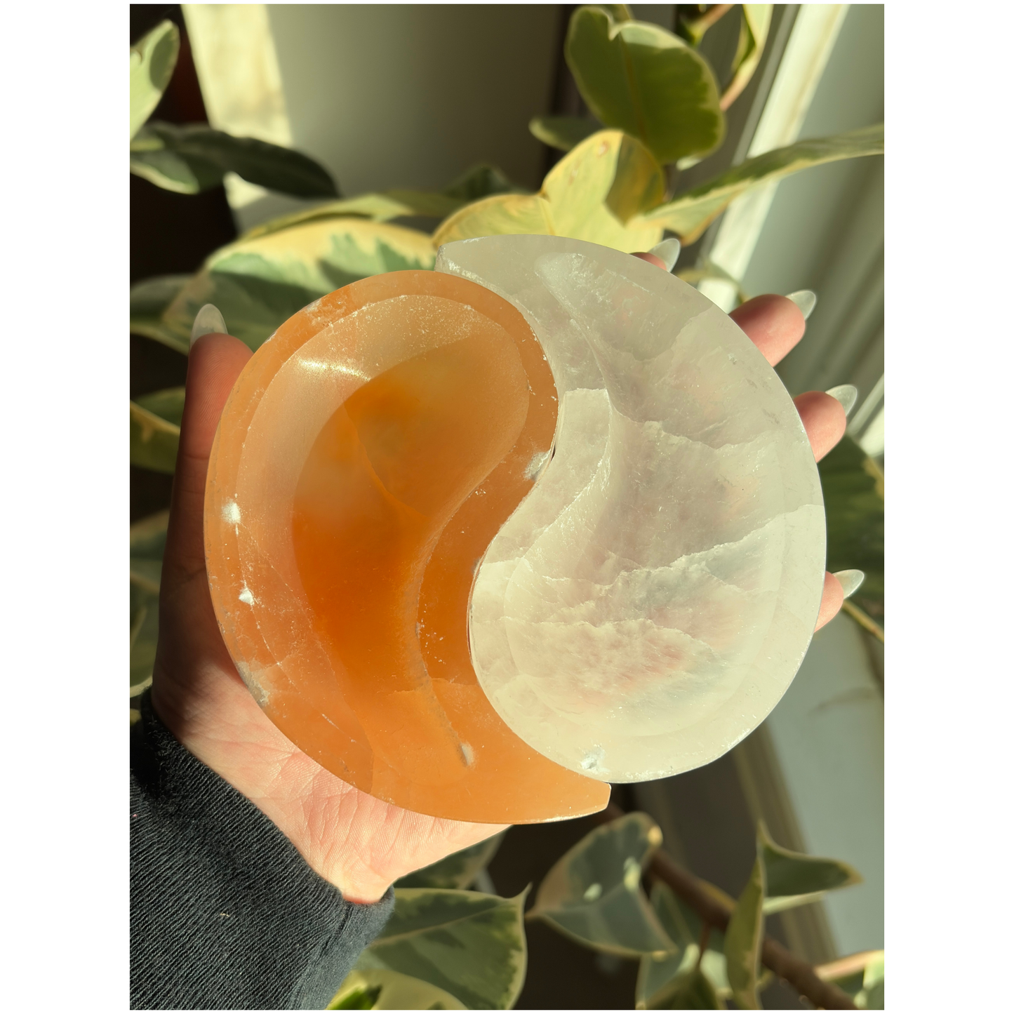 Peach Selenite Yin Yang Bowls