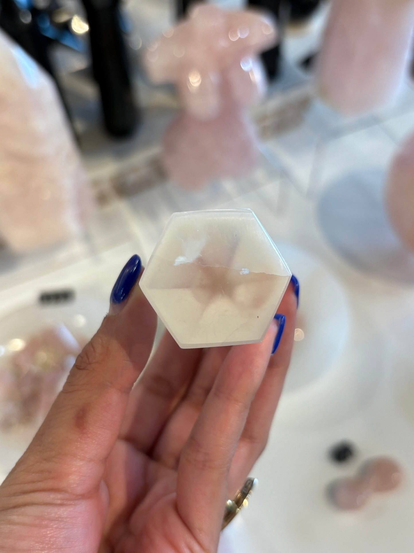 Hexagon Selenite Mini Tower