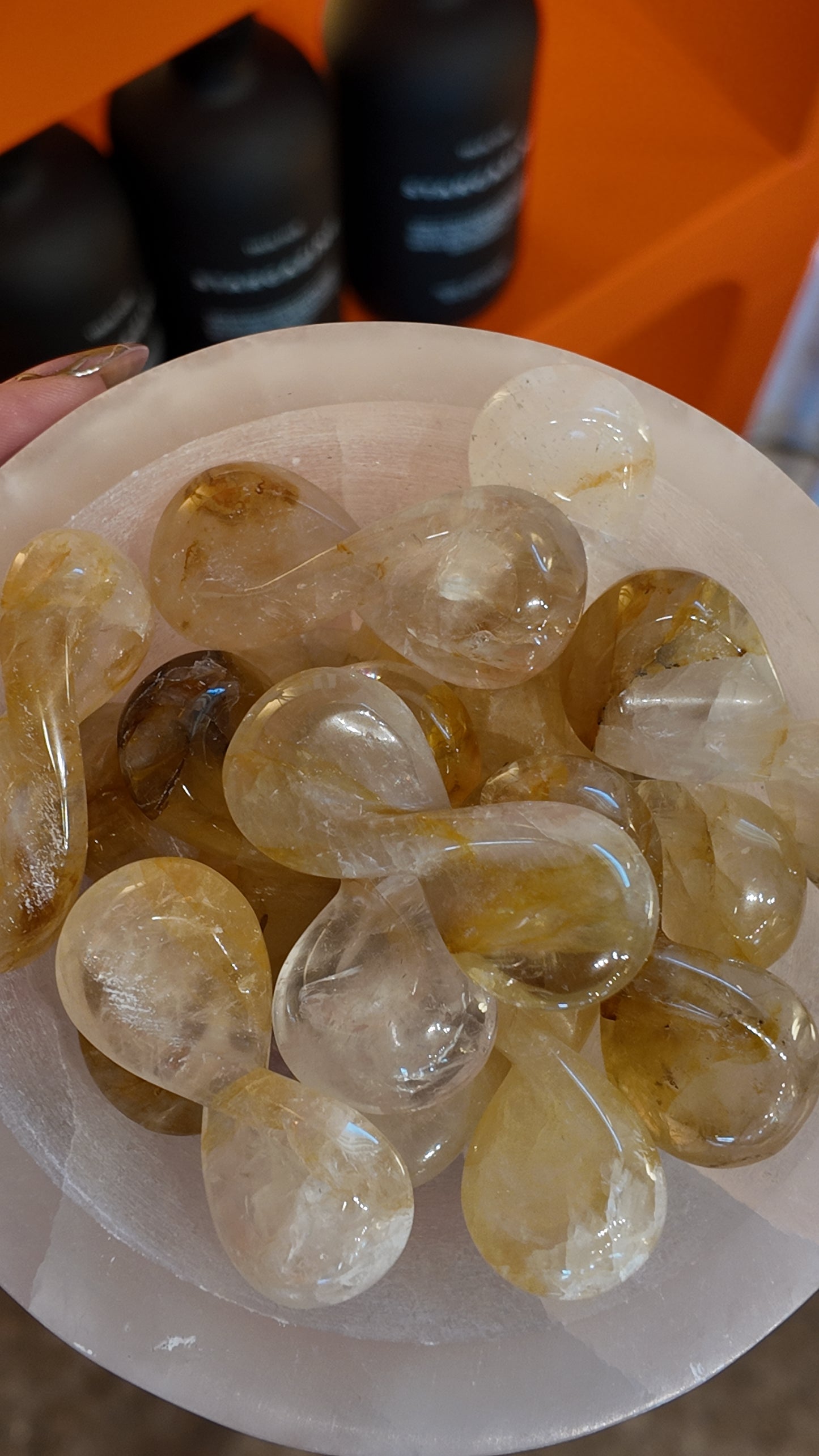 Golden Healer Quartz Hand Carved Infinity Symbol