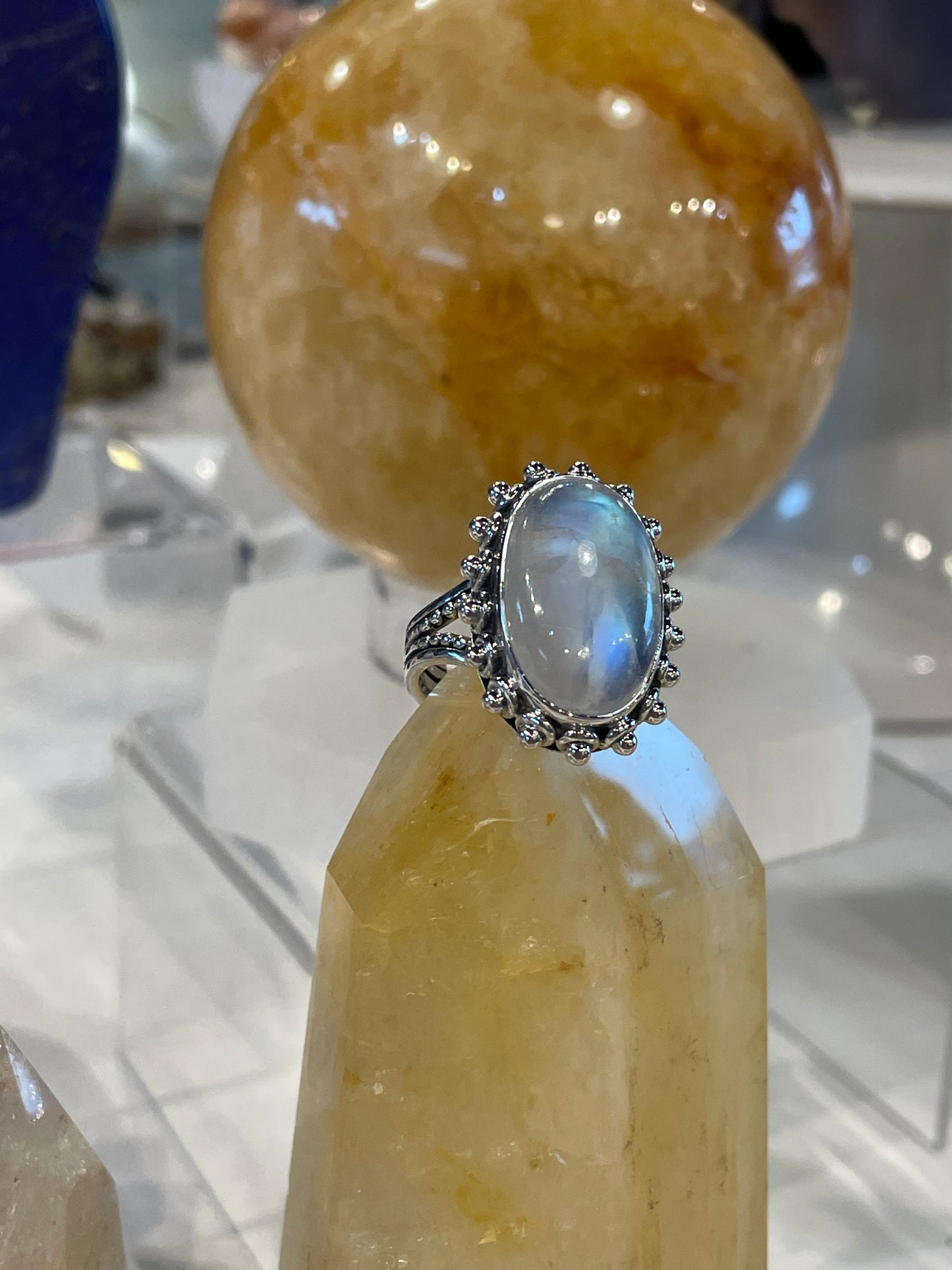 Sterling Silver Moonstone Ring Size 9 | 1029