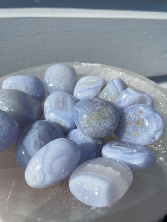 Blue Lace Agate Medium Tumbled crystals