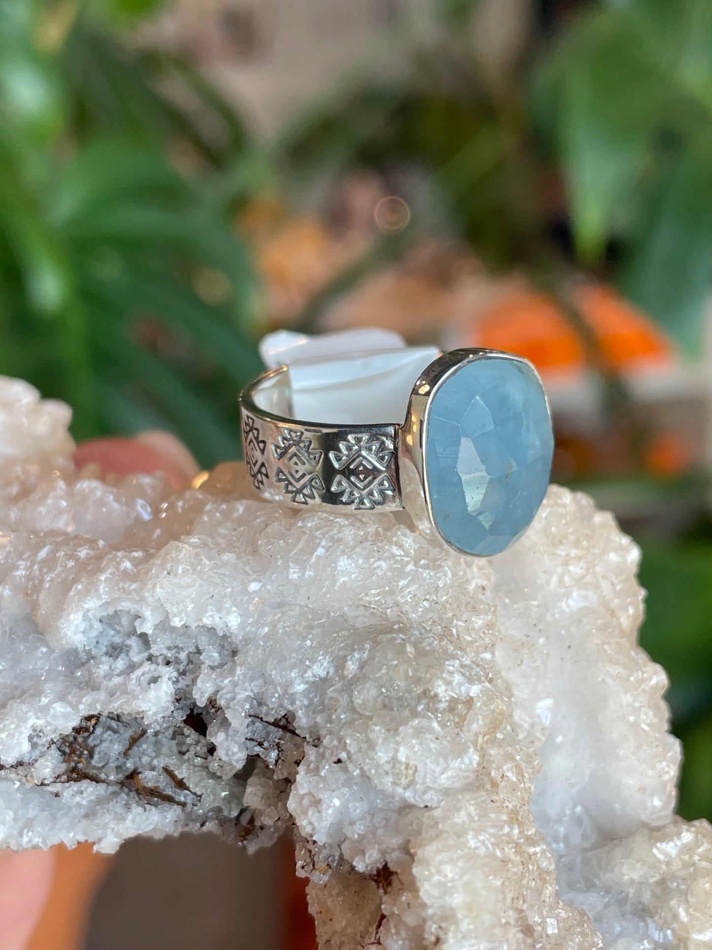 Aquamarine Ring Size 7 #1075