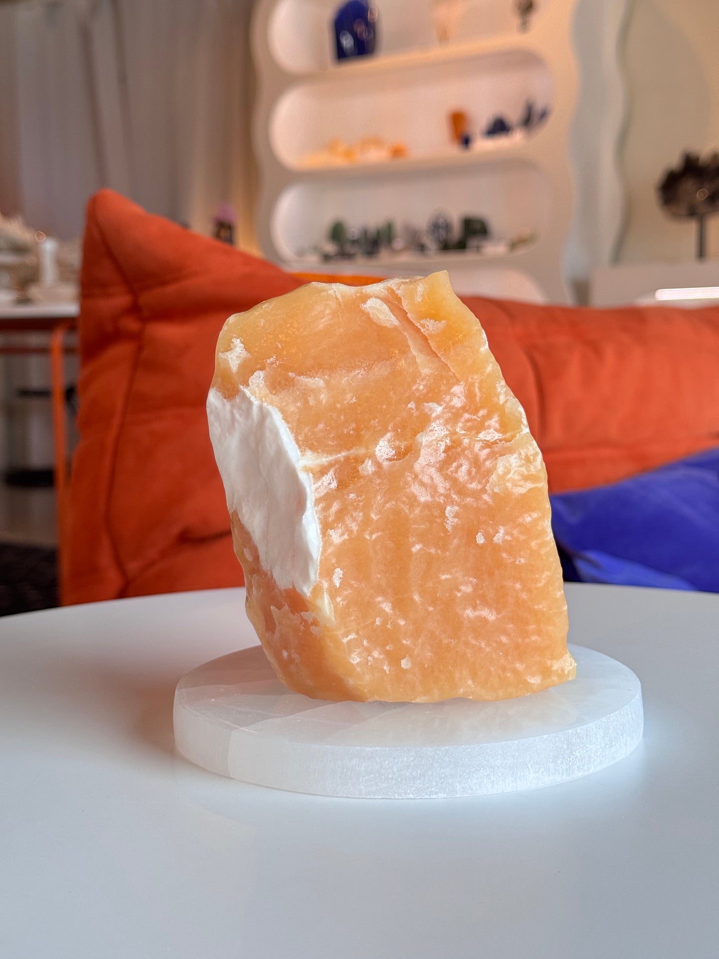Rough Orange Calcite Freeform