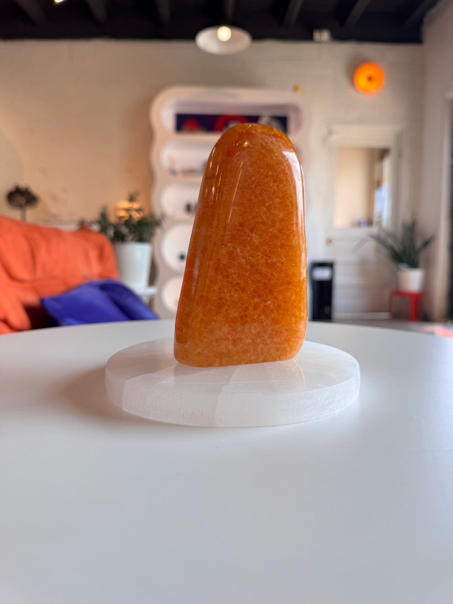 Polished Orange Calcite Freeform