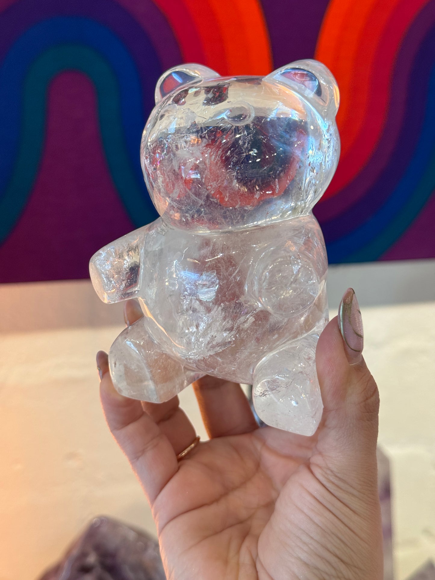 Clear Quartz Teddy Bear