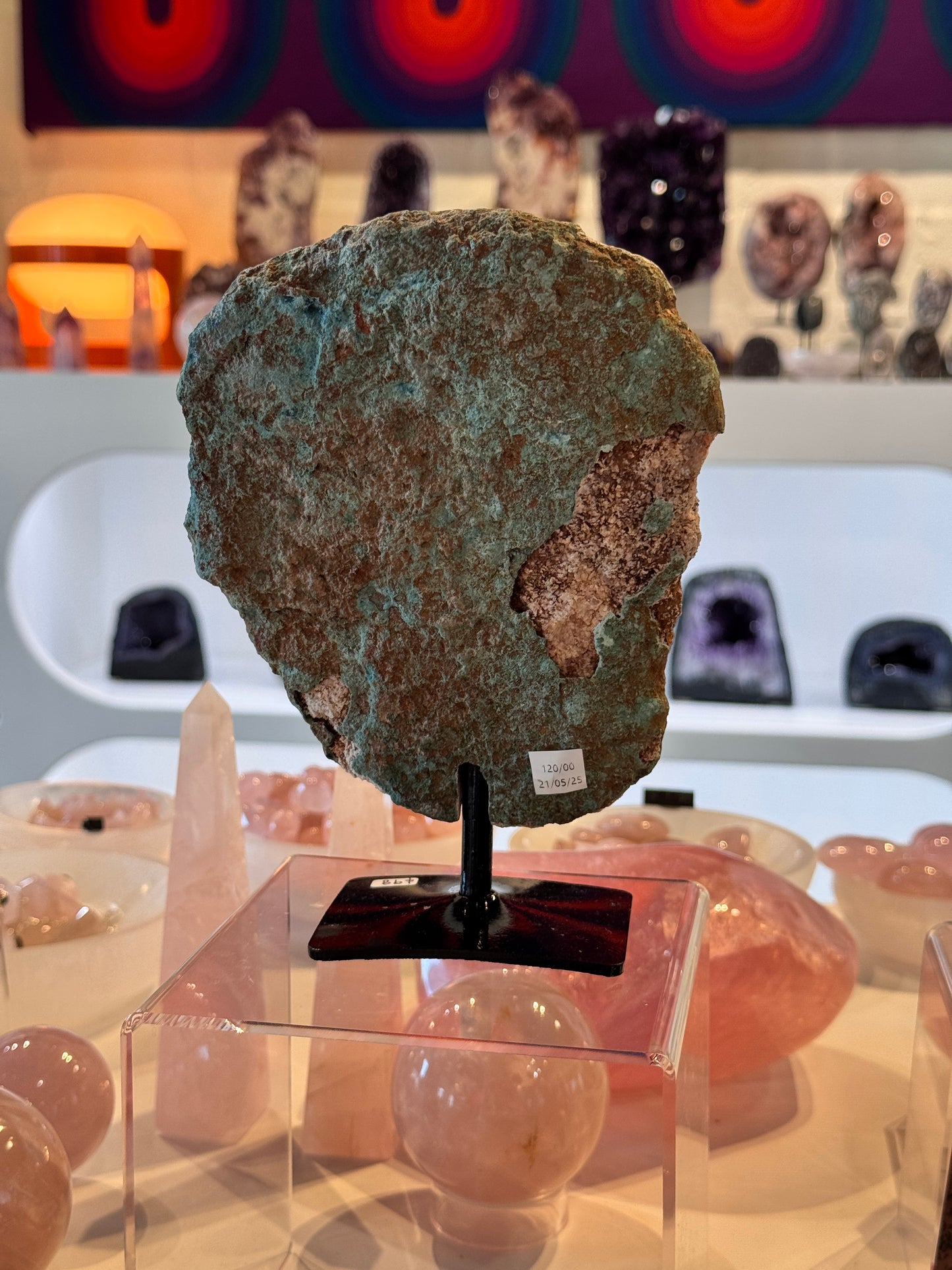 Pink Amethyst Slab on Stand