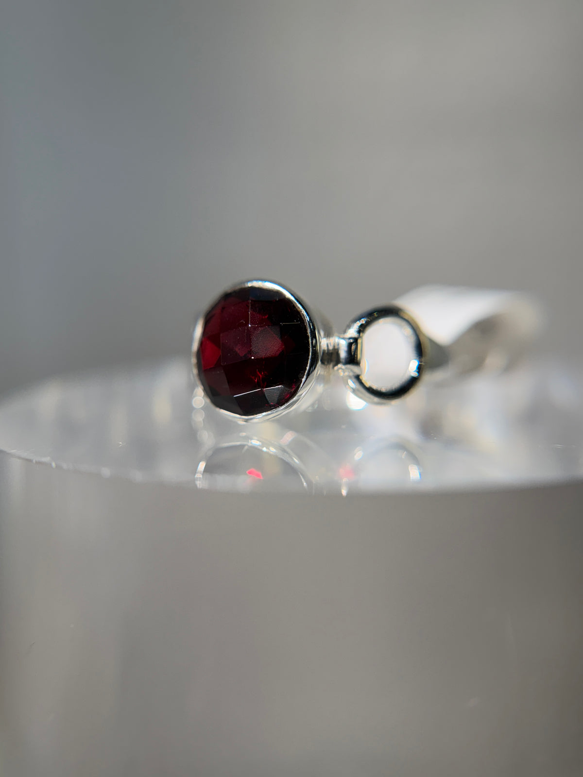 Garnet Sterling Silver Ring