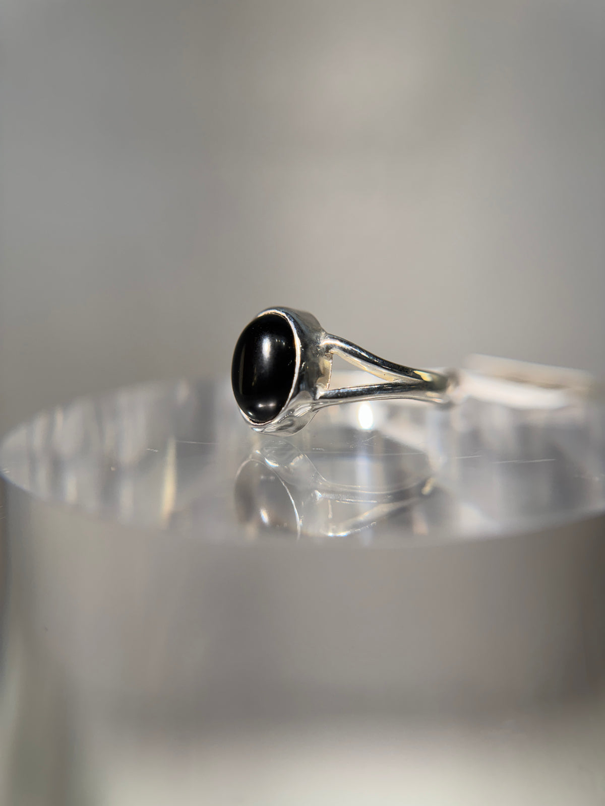 Black Onyx Sterling Silver Ring Size 5