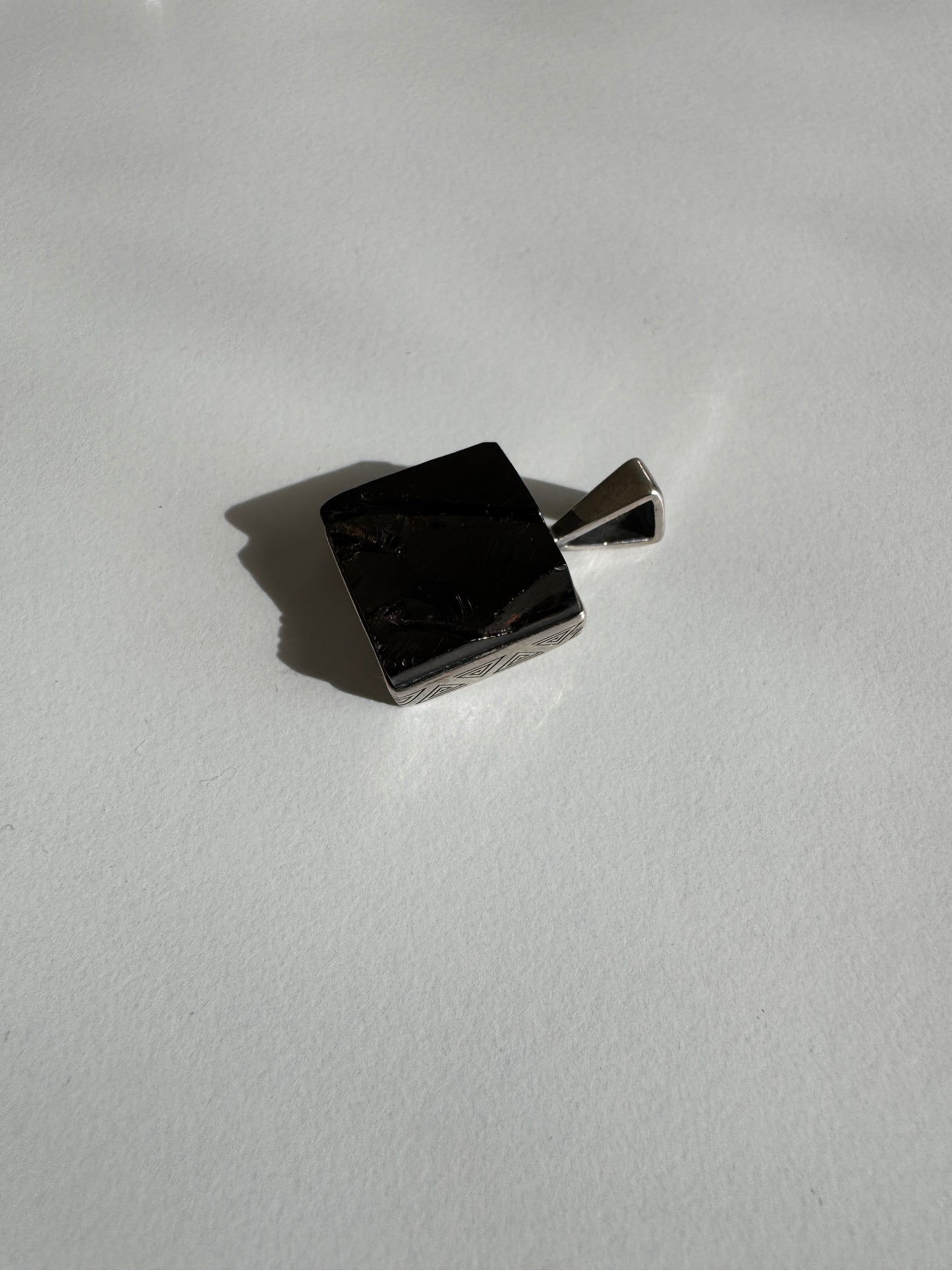 Shunite Necklace Pendant - Sterling Silver .925
