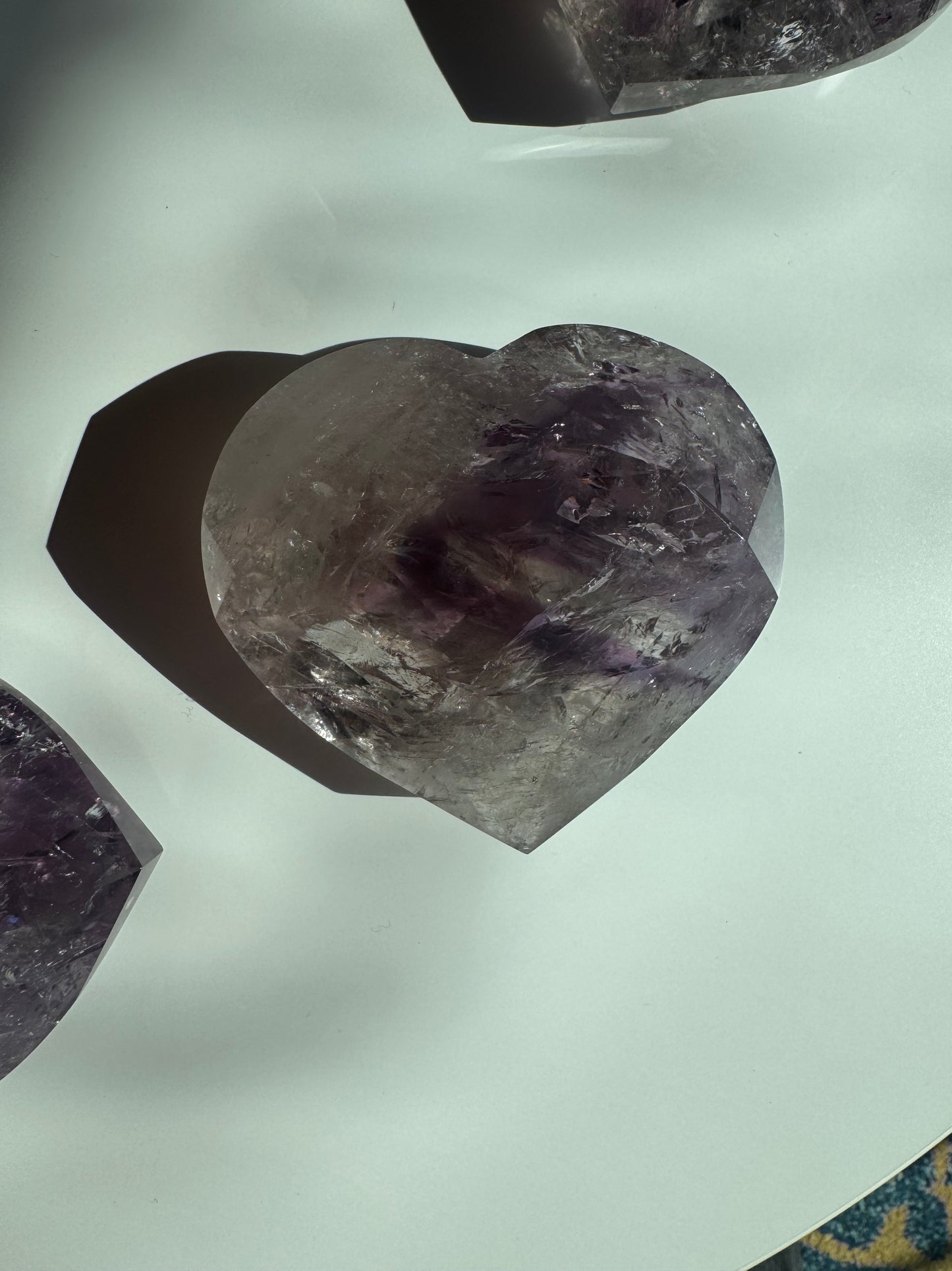 Faceted Chevron amethyst heart #4