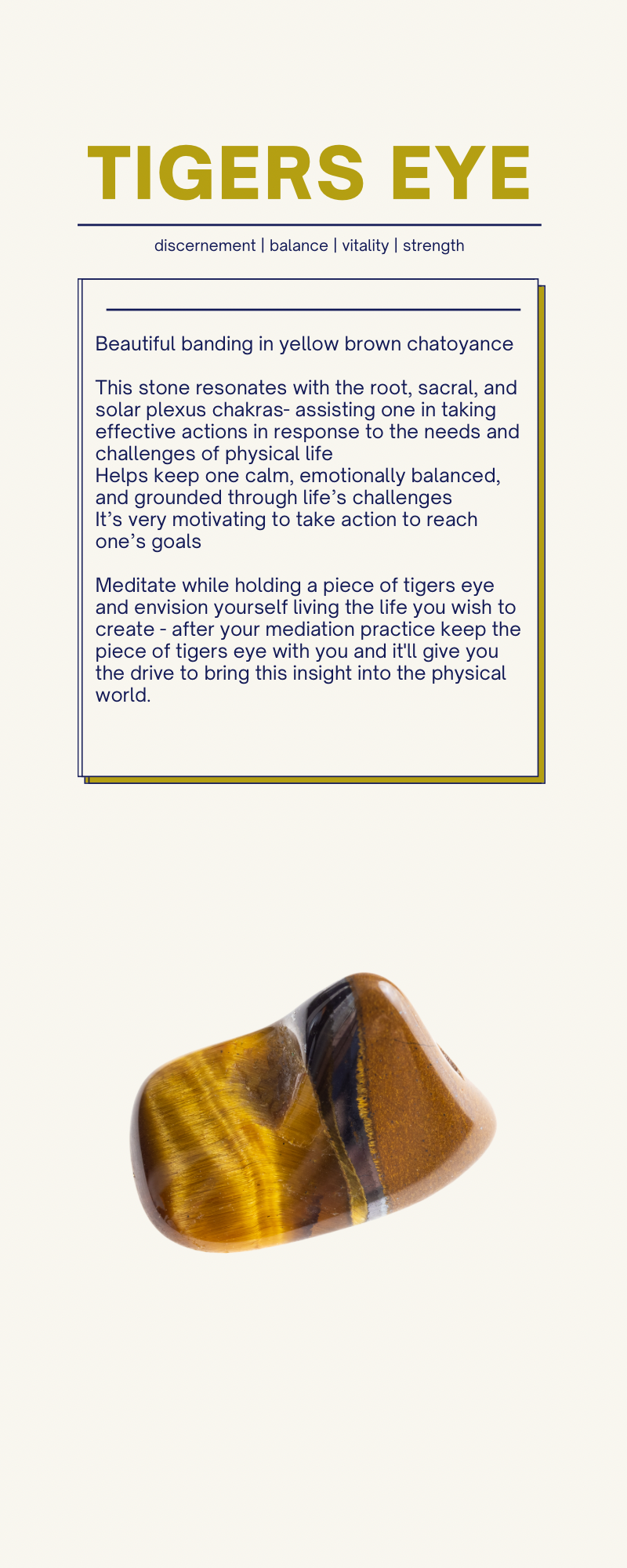 Large Tumbled Tigers Eye - Luna Metaphysical