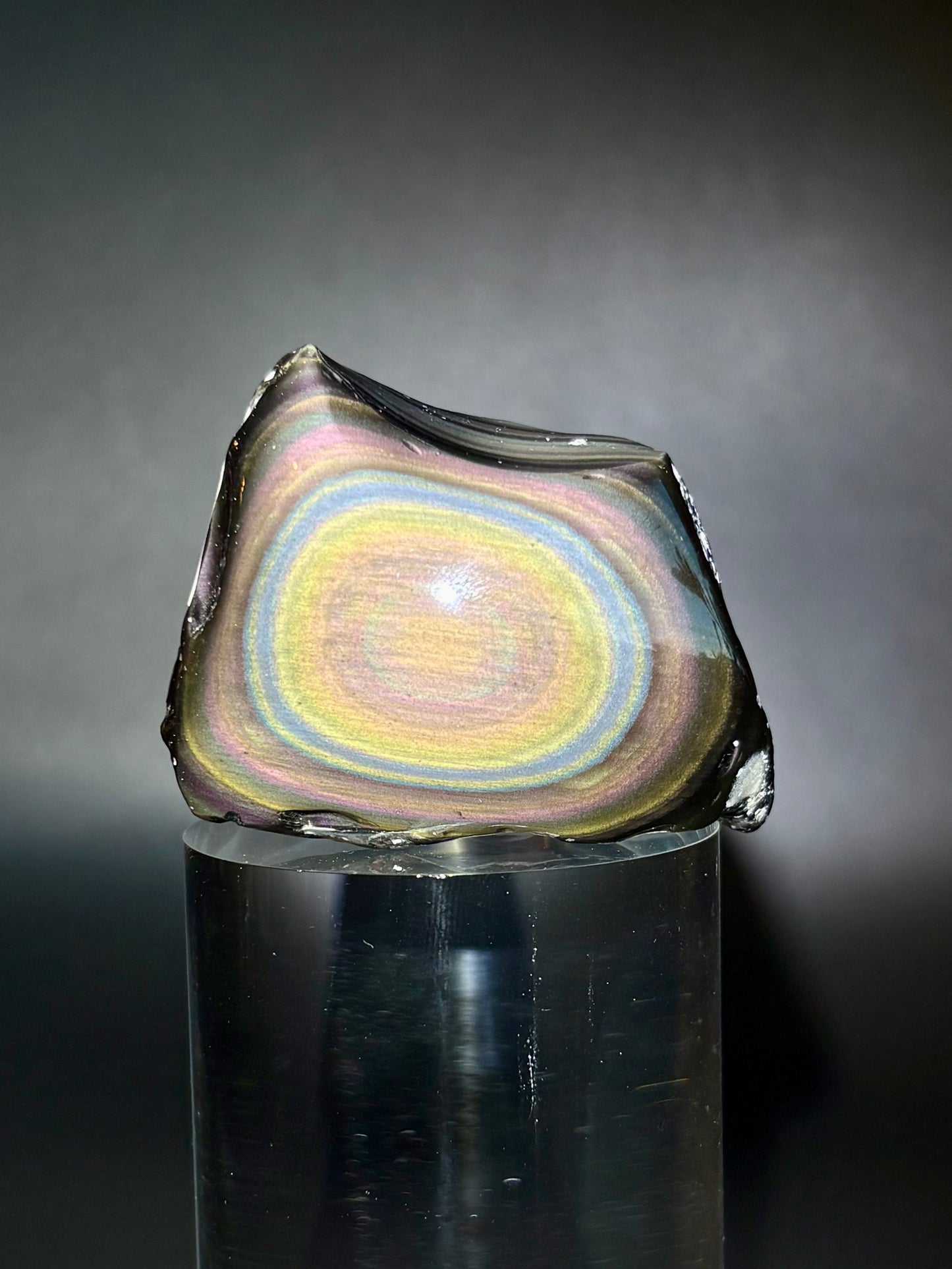 Half Polished Rainbow Obsidian