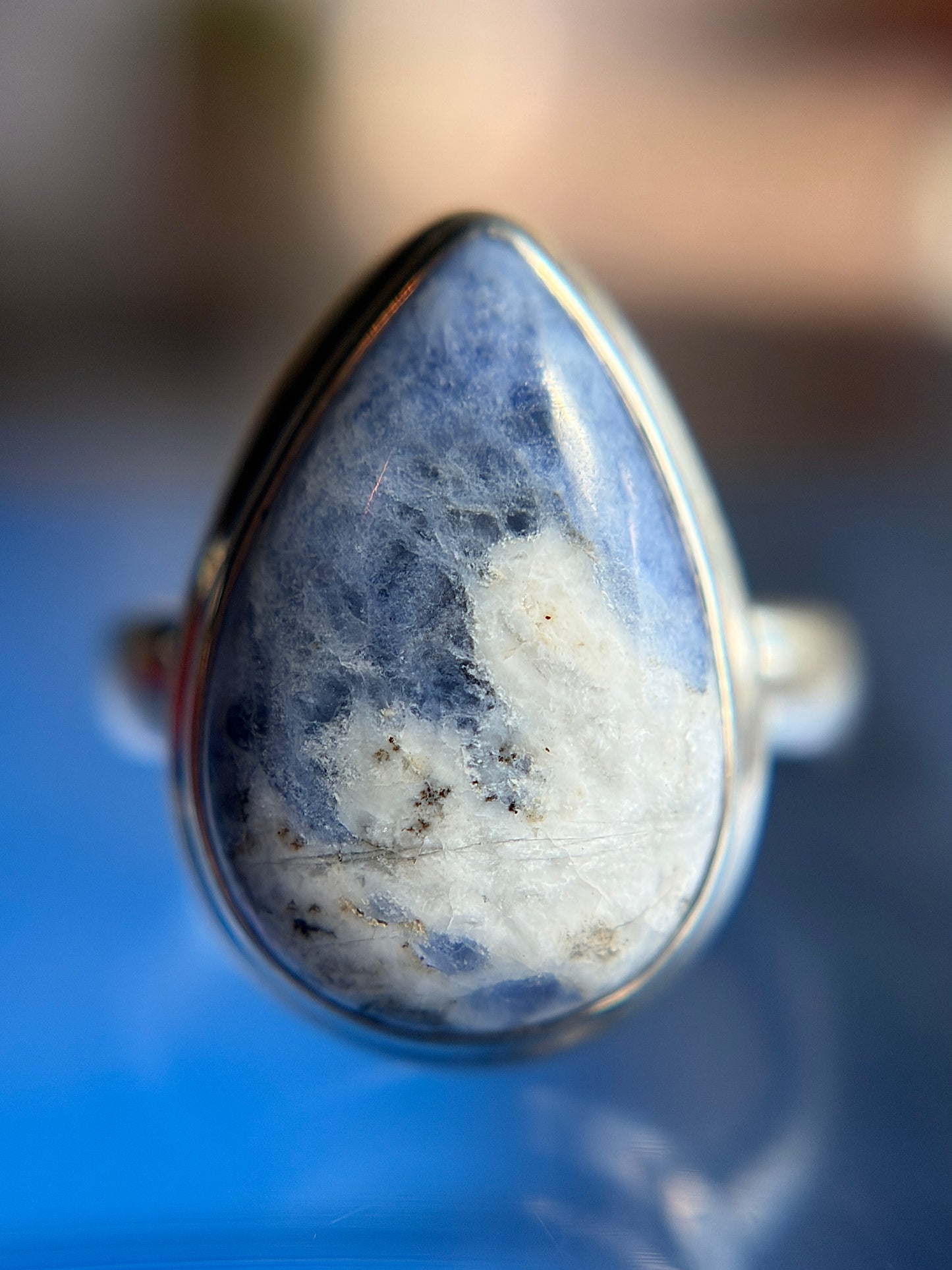 Sodalite Ring Size 6 Sterling Silver