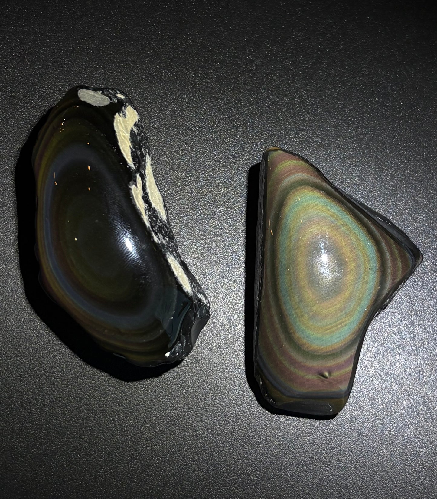 Half Polished Rainbow Obsidian