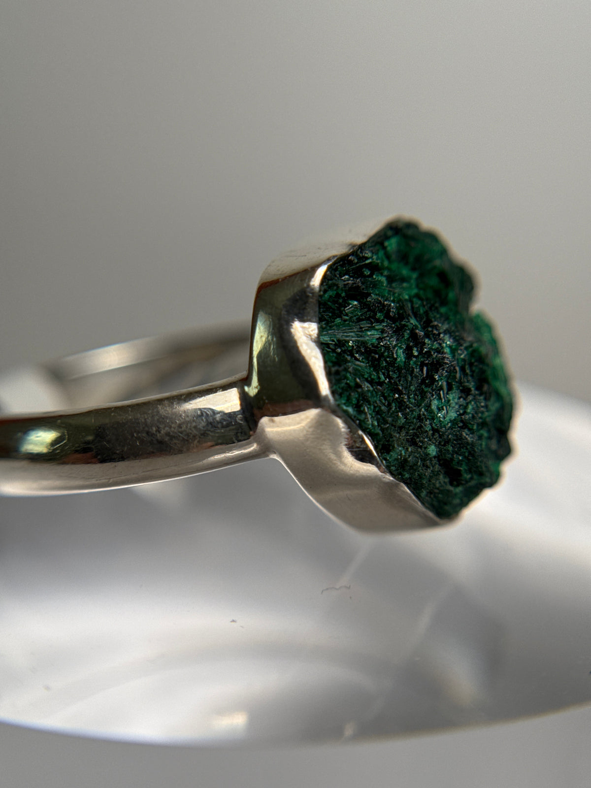 Malachite Druzy Ring Size 11