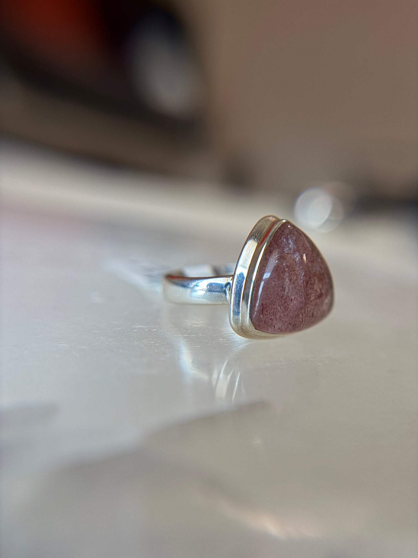 Strawberry Quartz from Russia Ring Size 6