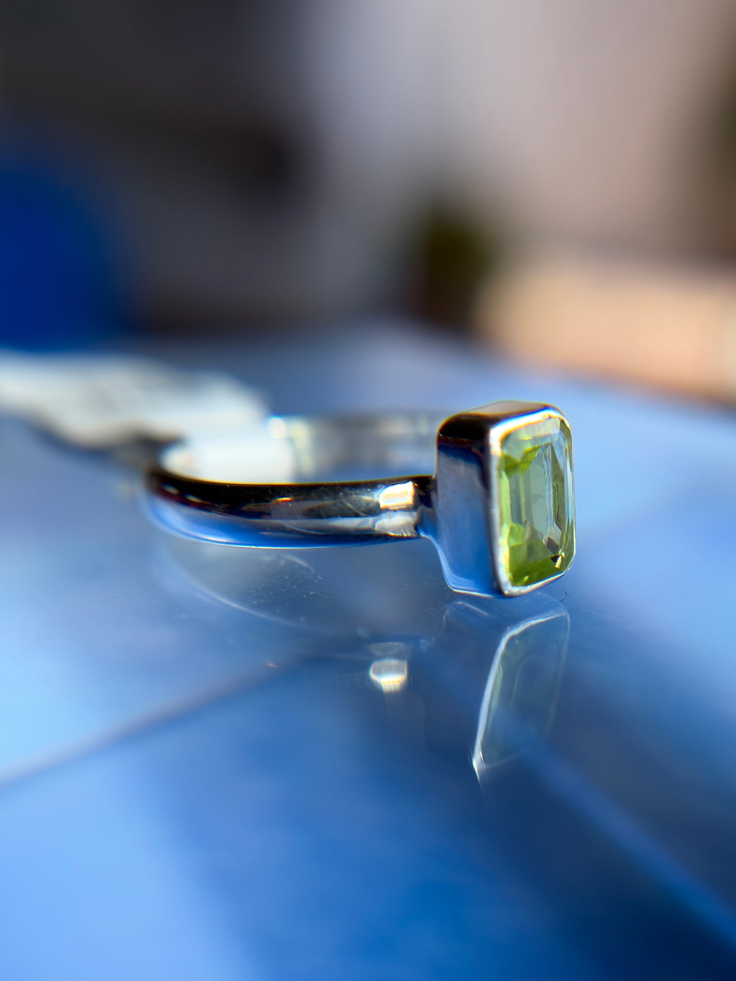 Peridot Ring Size 5 Sterling Silver