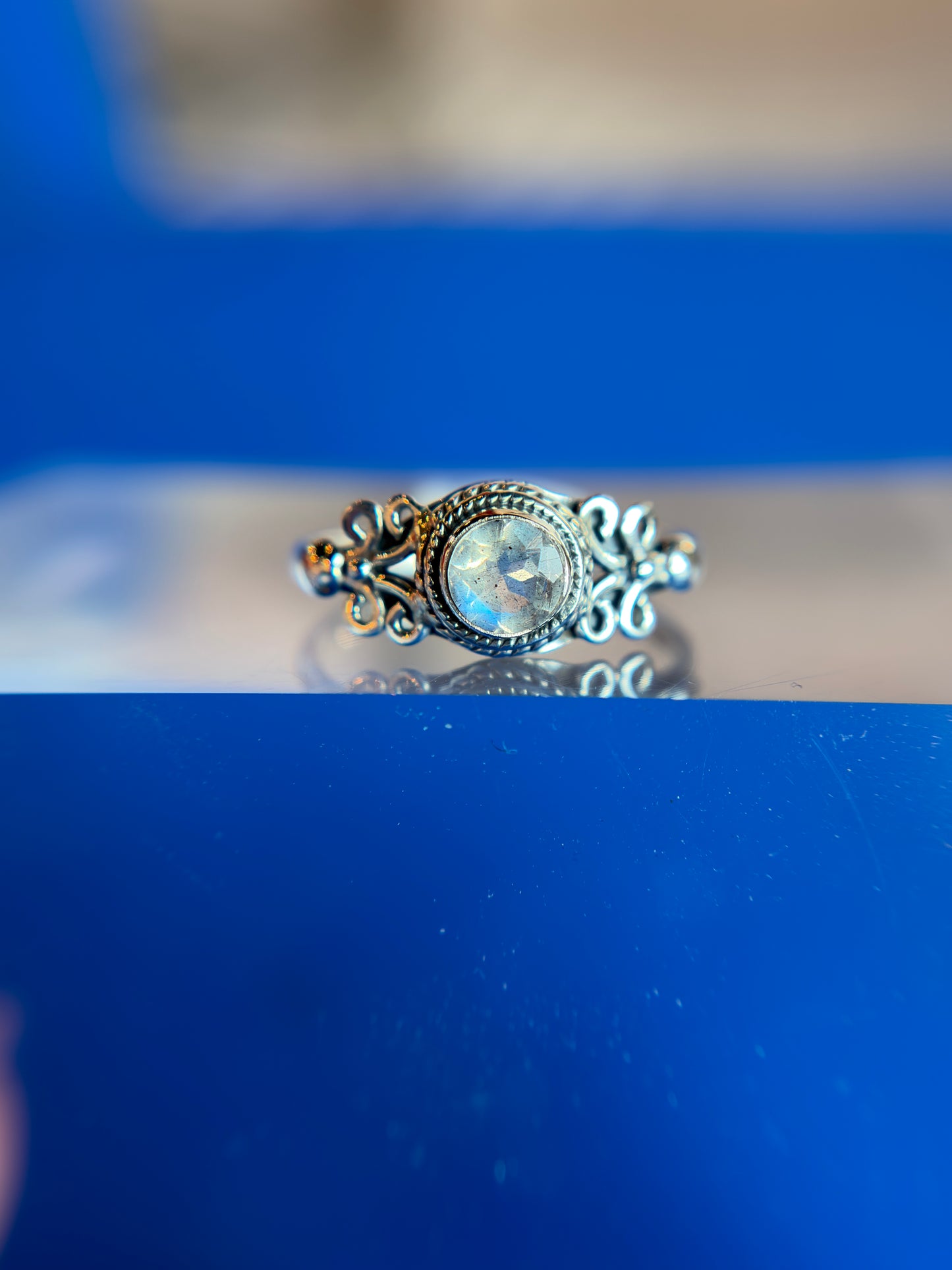 Labradorite Ring Size 9 Sterling Silver