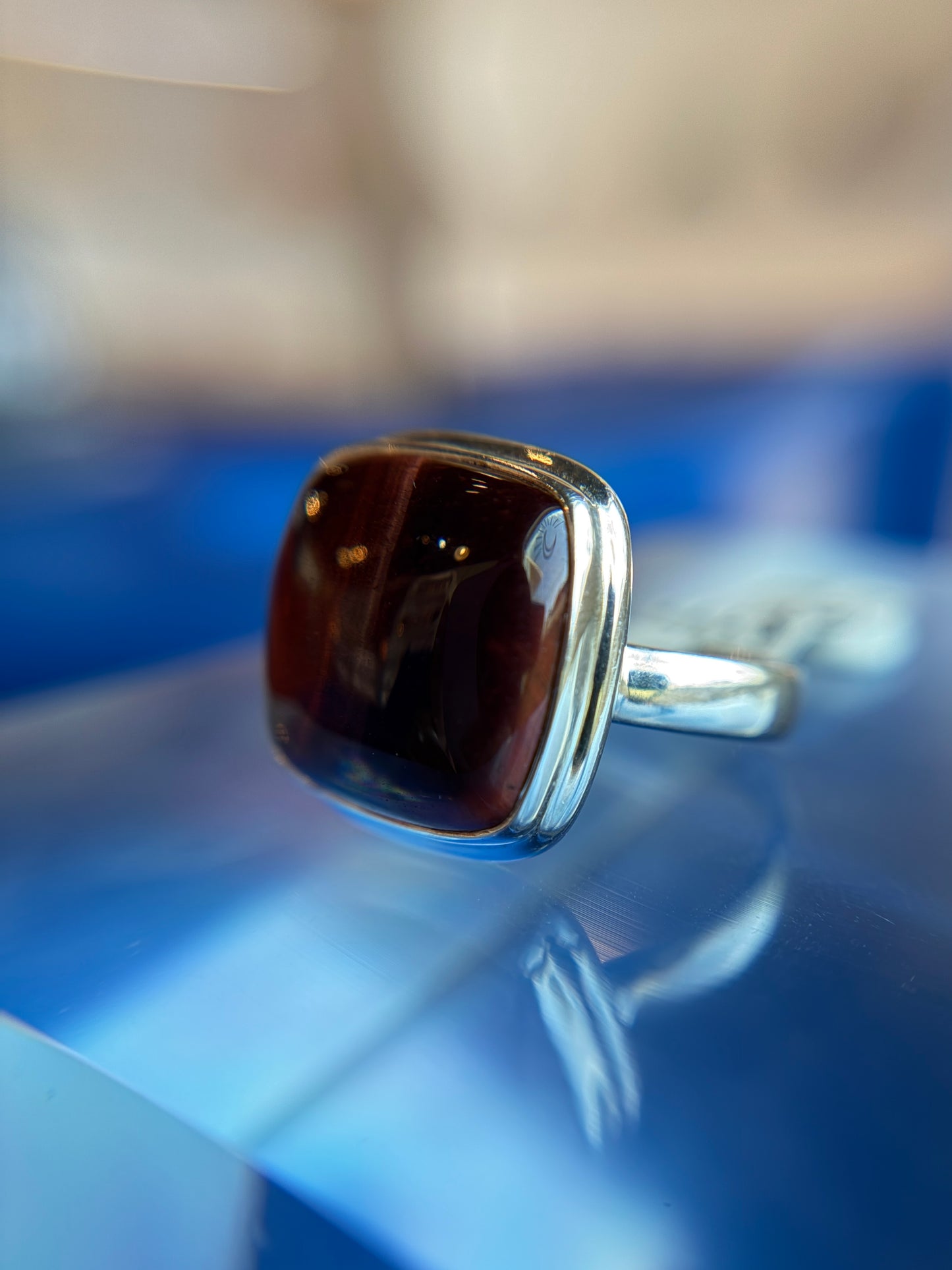 Red Tiger’s Eye Ring Size 11 Sterling Silver