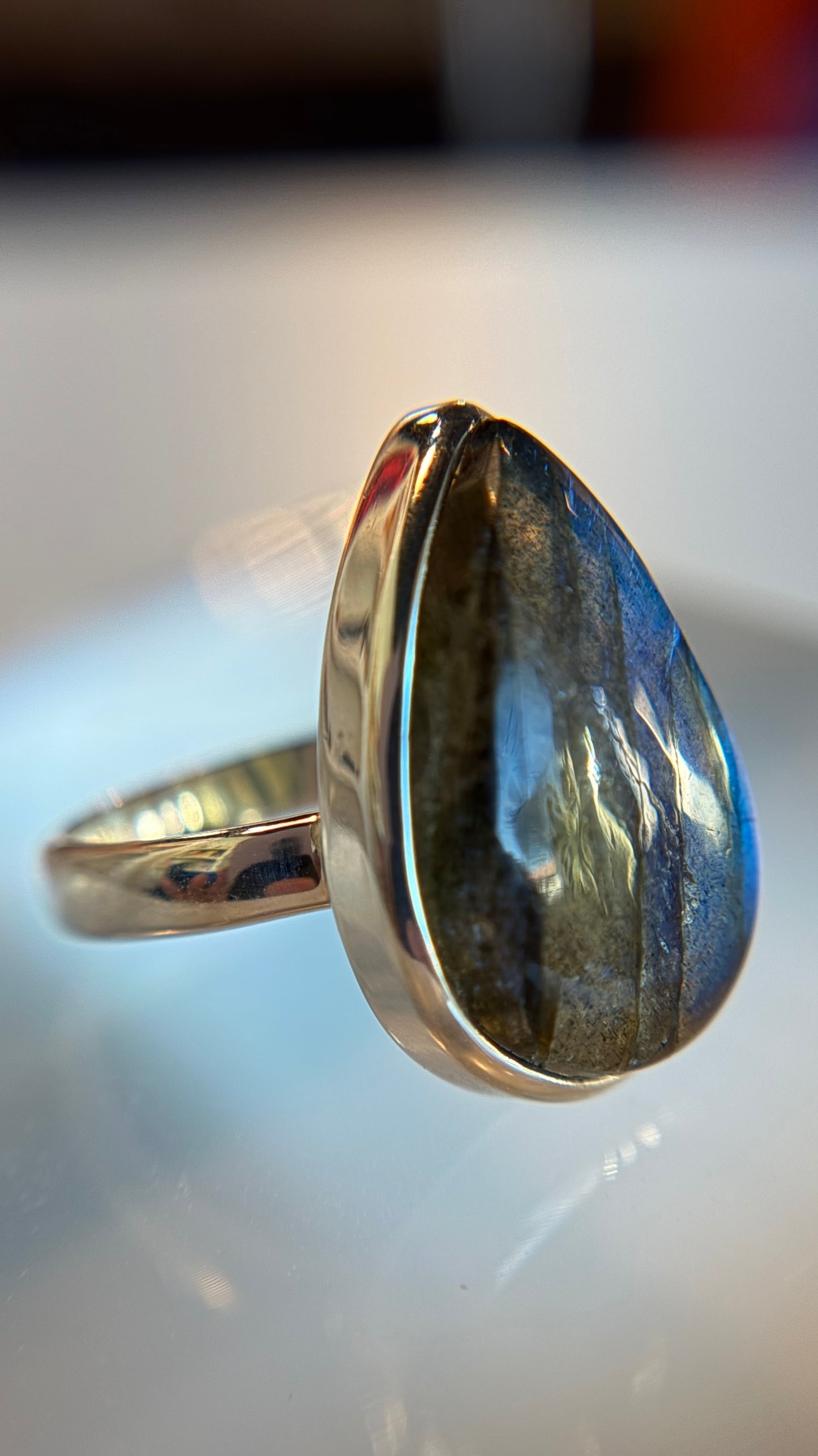 Sterling Silver Ring Labradorite Ring Size 9