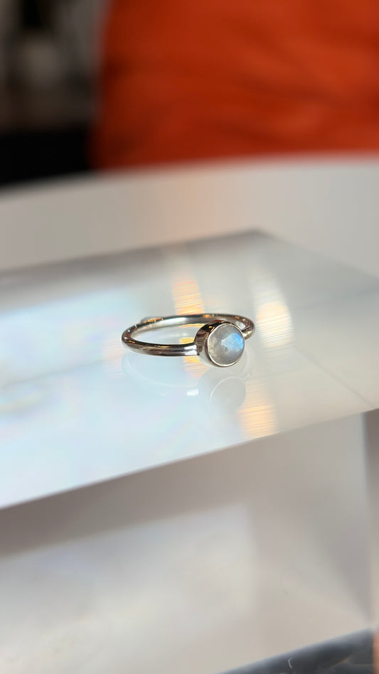 Rainbow Moonstone Ring Size 4