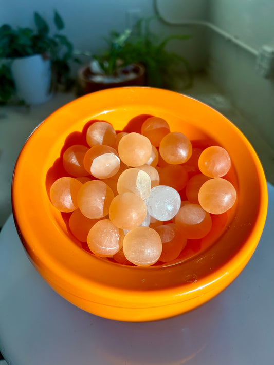 Peach Selenite Extra Mini Sphere