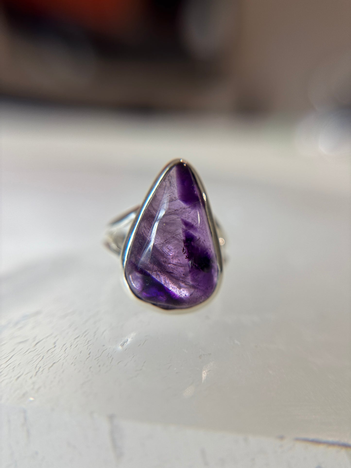 Star Amethyst Ring Size 6 Sterling Silver