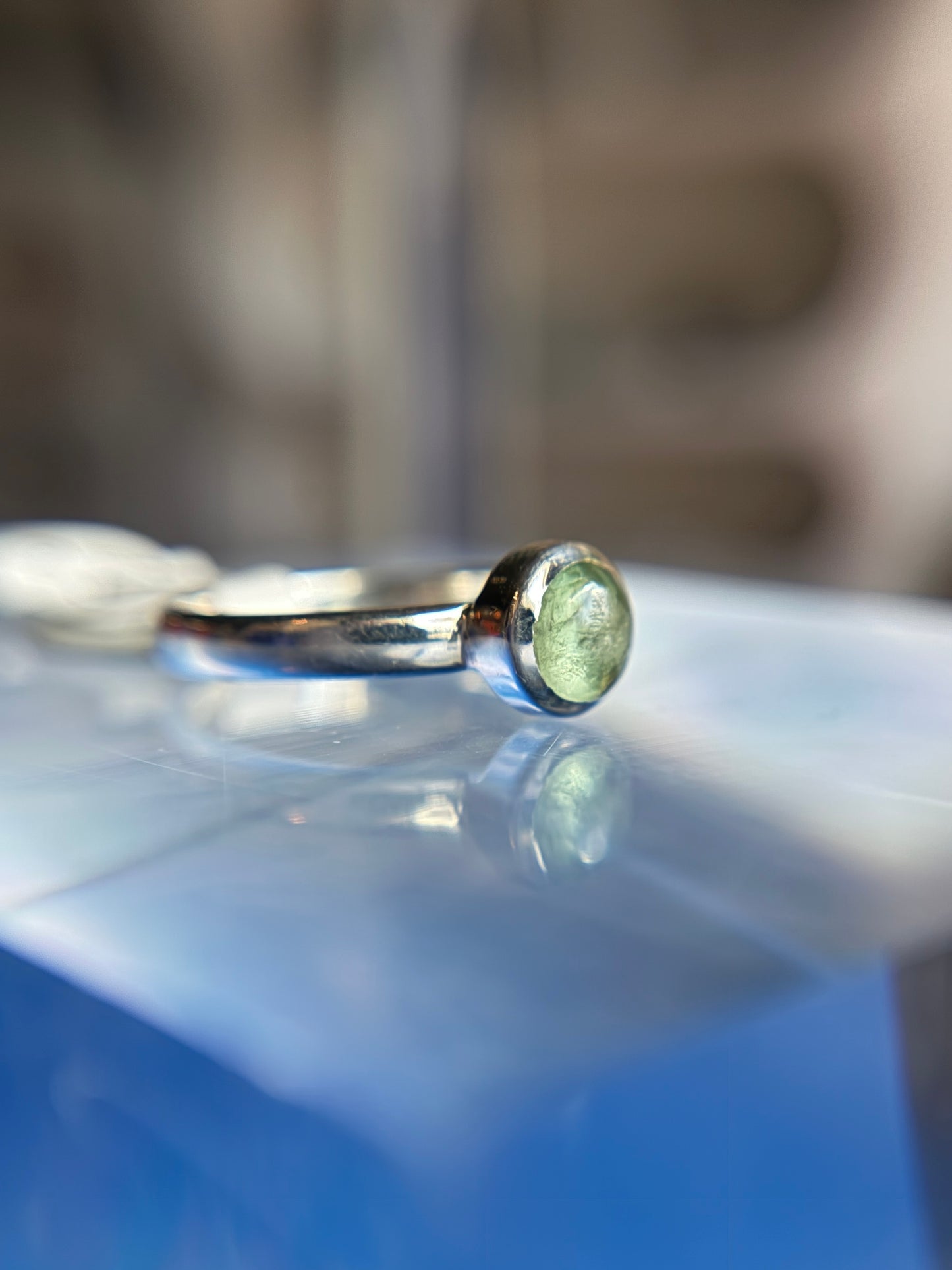 Green Kyanite Ring Size 9 Sterling Silver