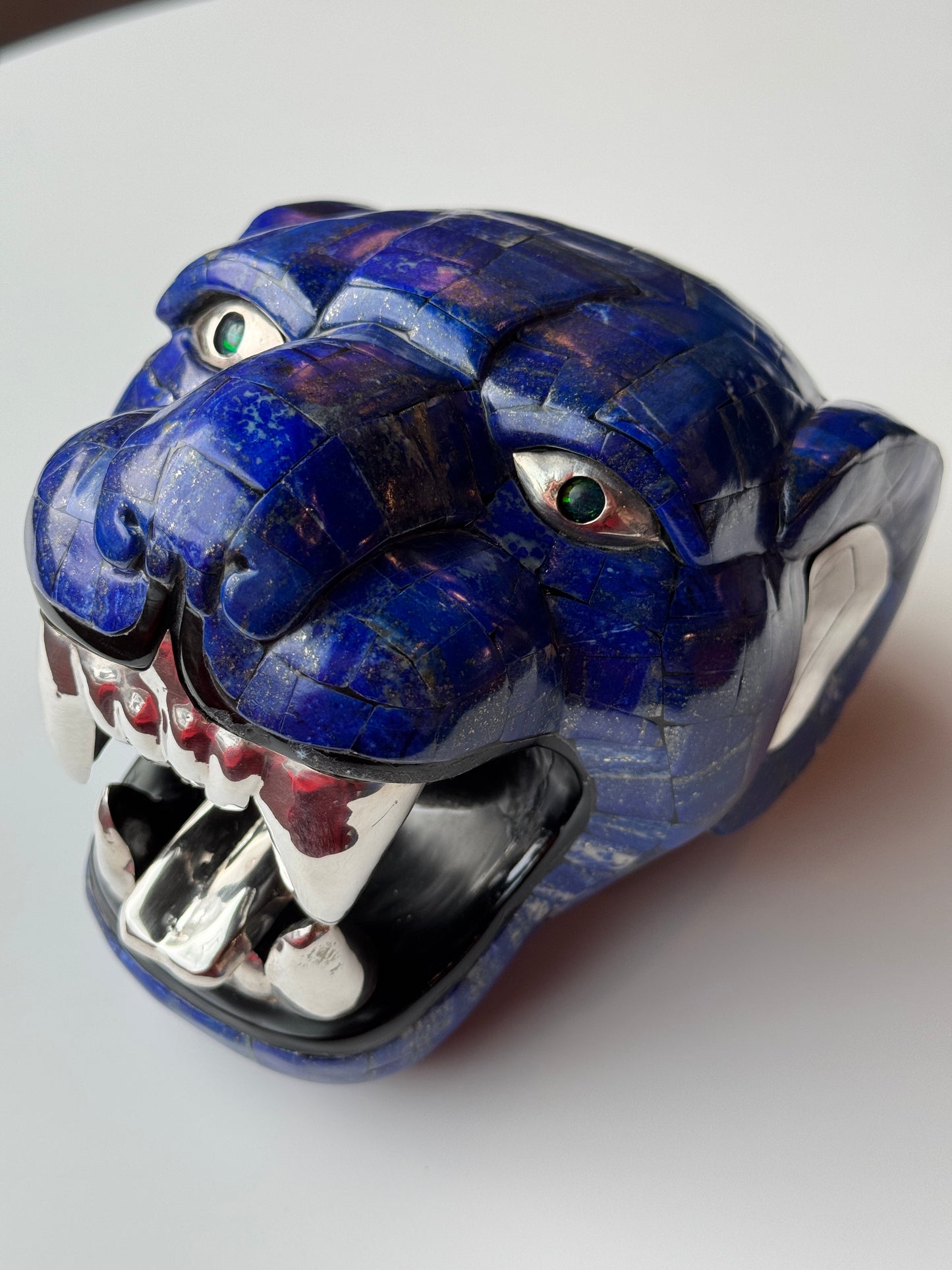 Large Mayan Jaguar Sculpture | Lapis Lazuli Opal and 95% silver accents