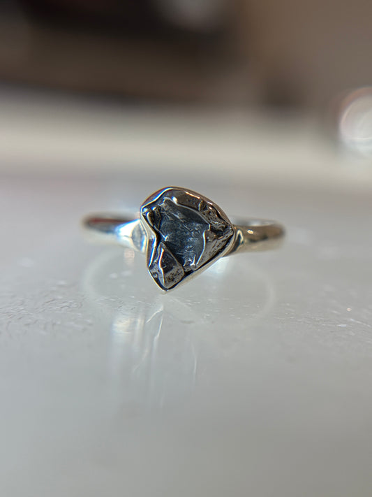 Meteorite from Argentina Sterling Silver Ring Size 10