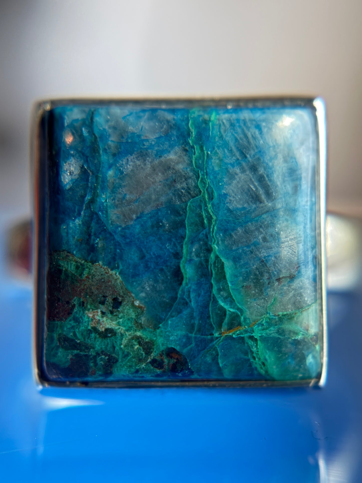 Shattuckite Ring Size 5 Sterling Silver