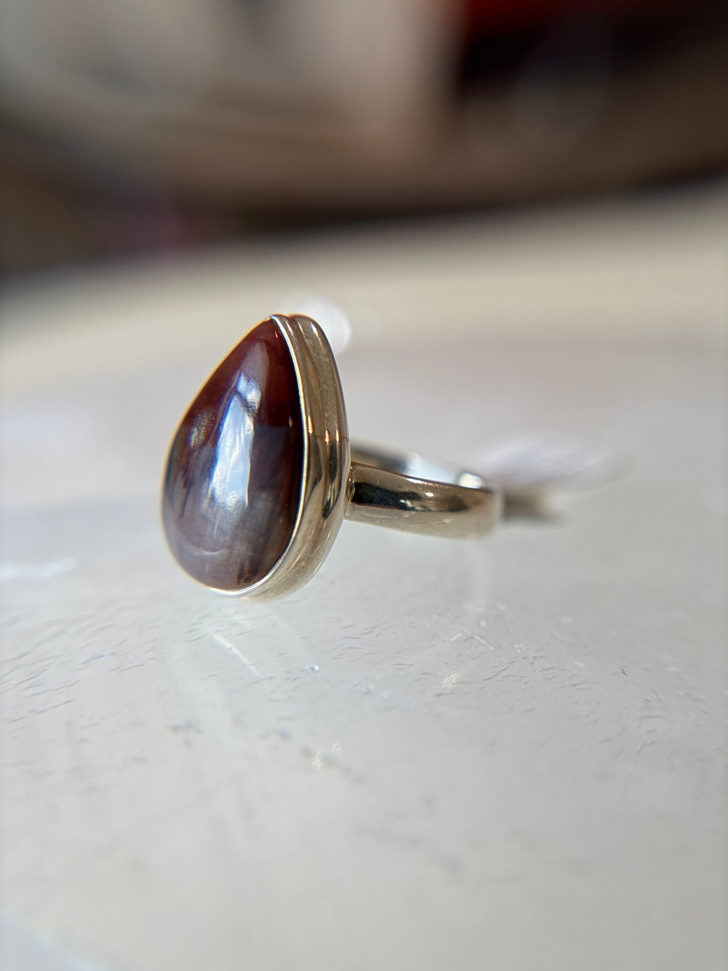 Colla Wood Ring Size 8 Sterling Silver