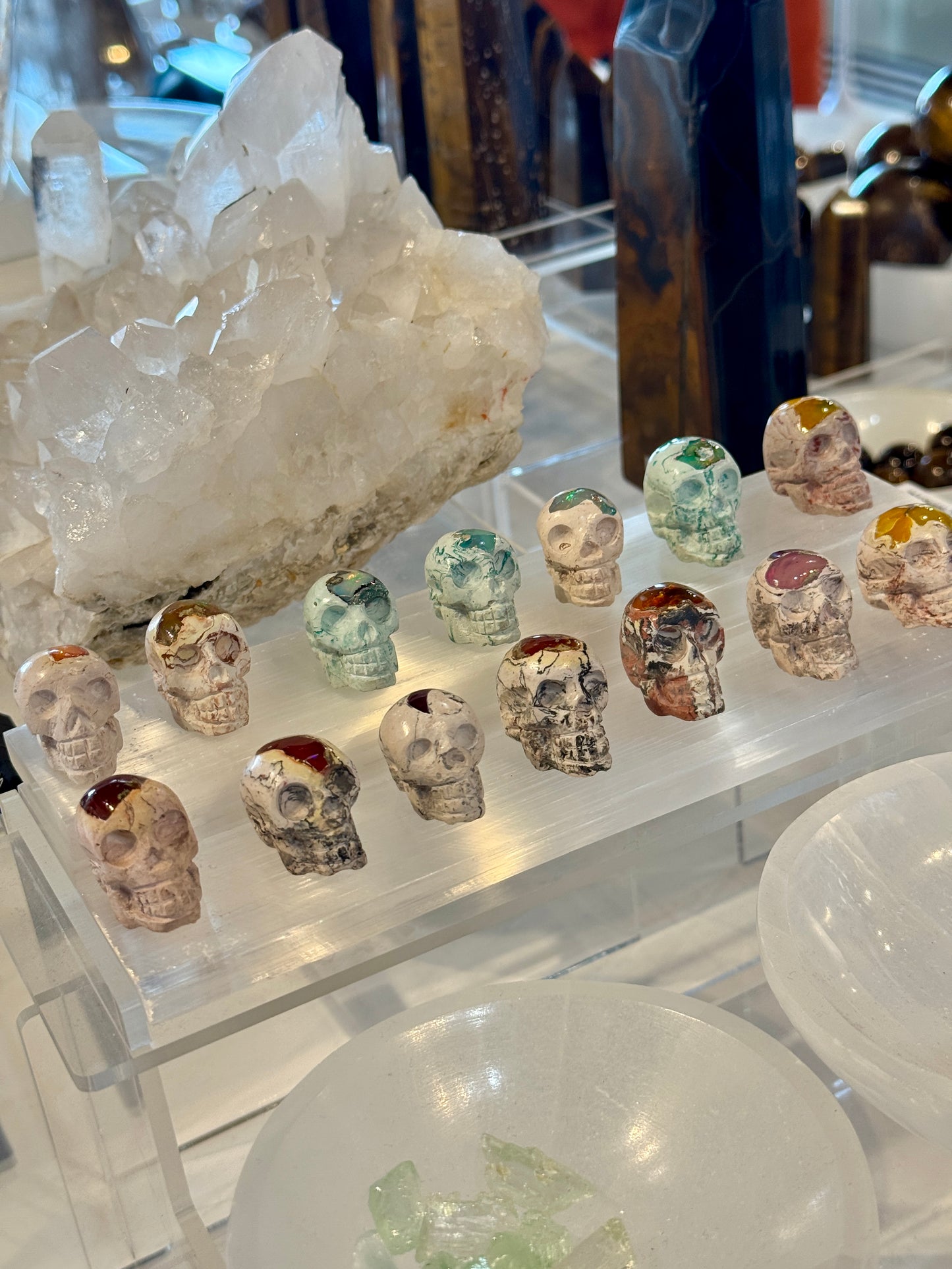 Hand Carved Natural Opal Skull