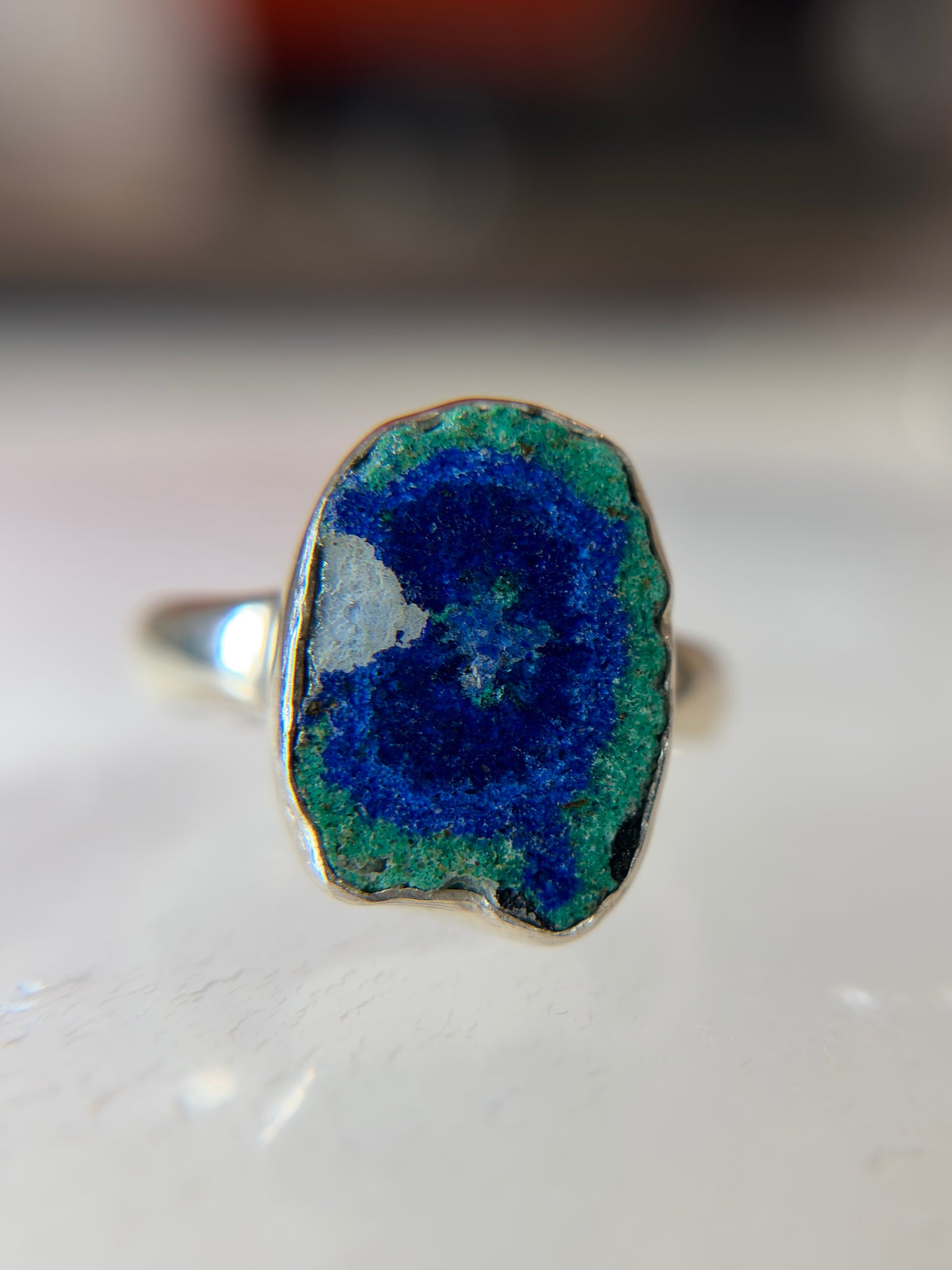 Blueberry Azurite Ring Size 7 Sterling Silver