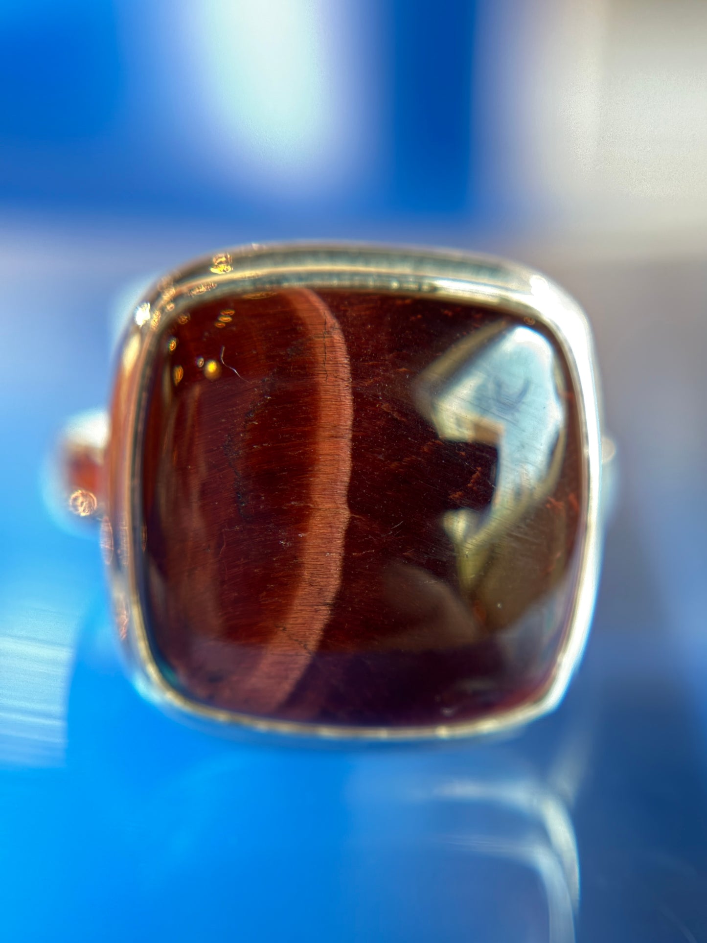Red Tiger’s Eye Ring Size 11 Sterling Silver