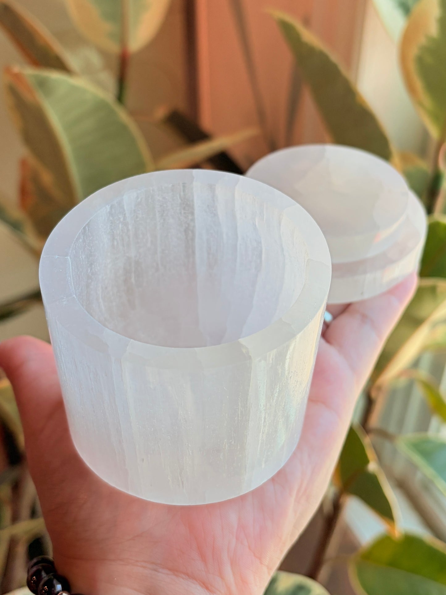 Selenite Jar With Lid