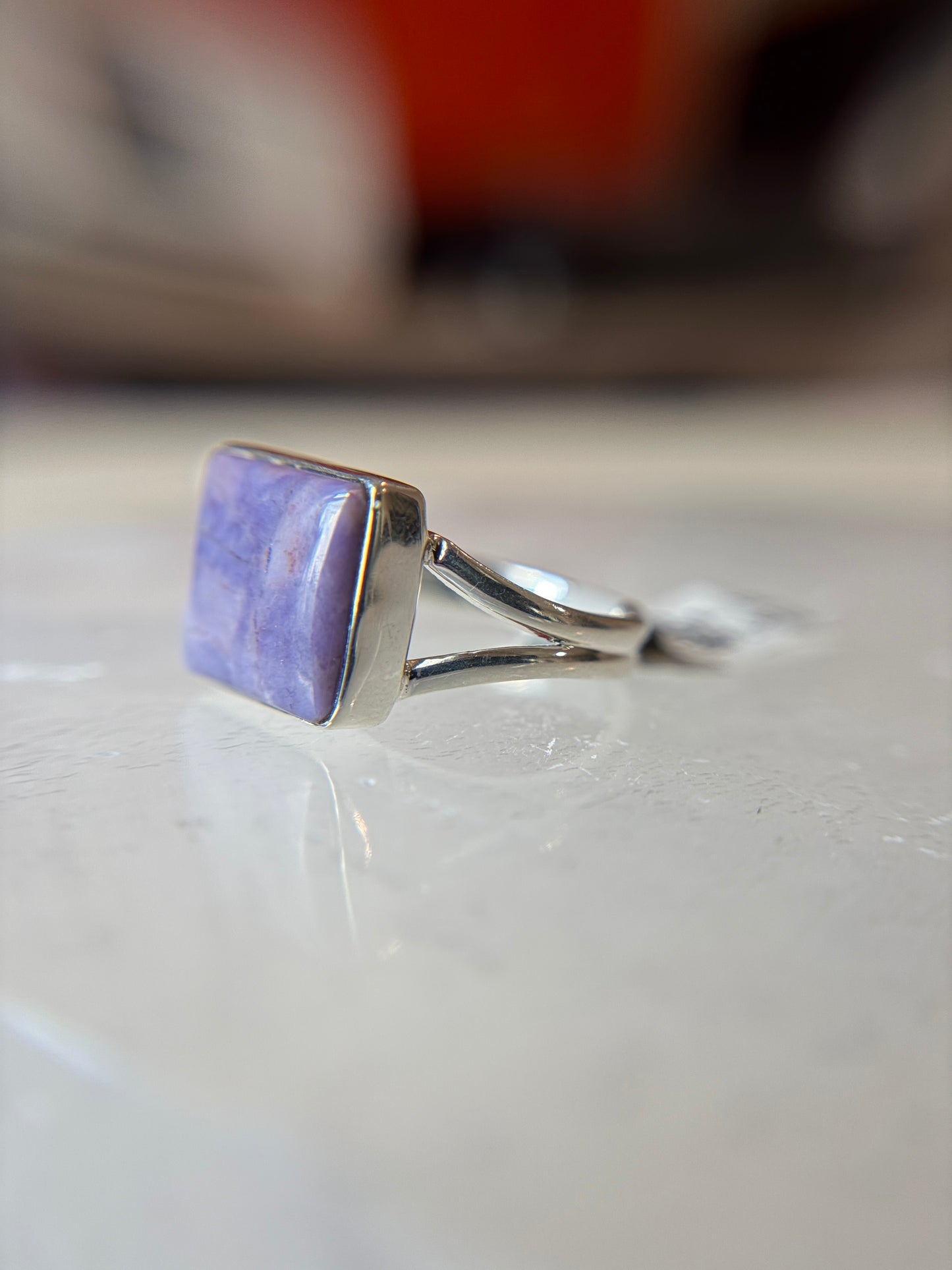 Purple Jade Ring Size 11 Sterling Silver