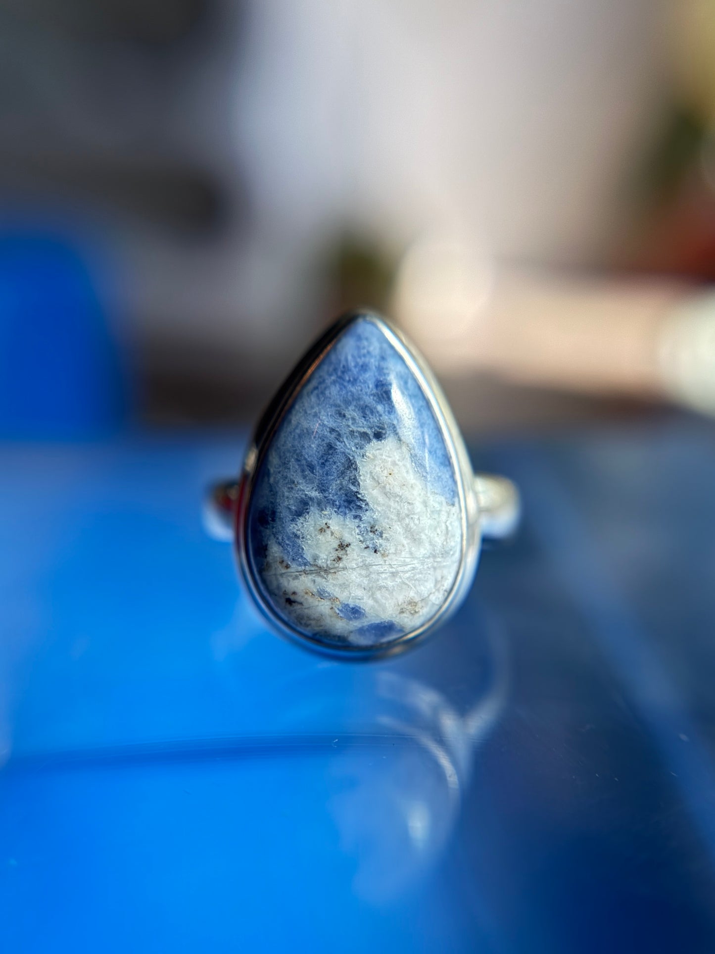Sodalite Ring Size 6 Sterling Silver