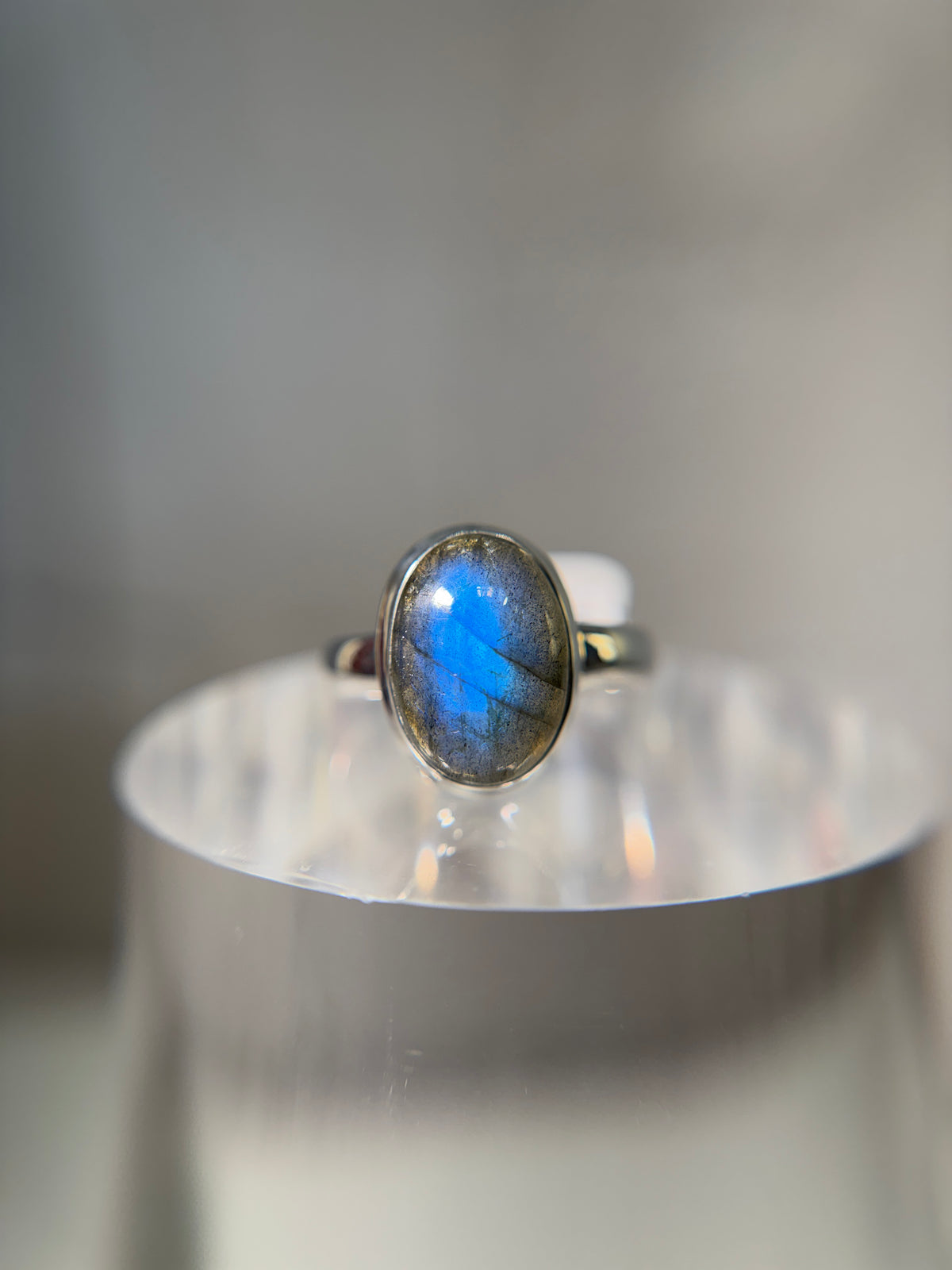 Blue Flash Labradorite Ring Size 10