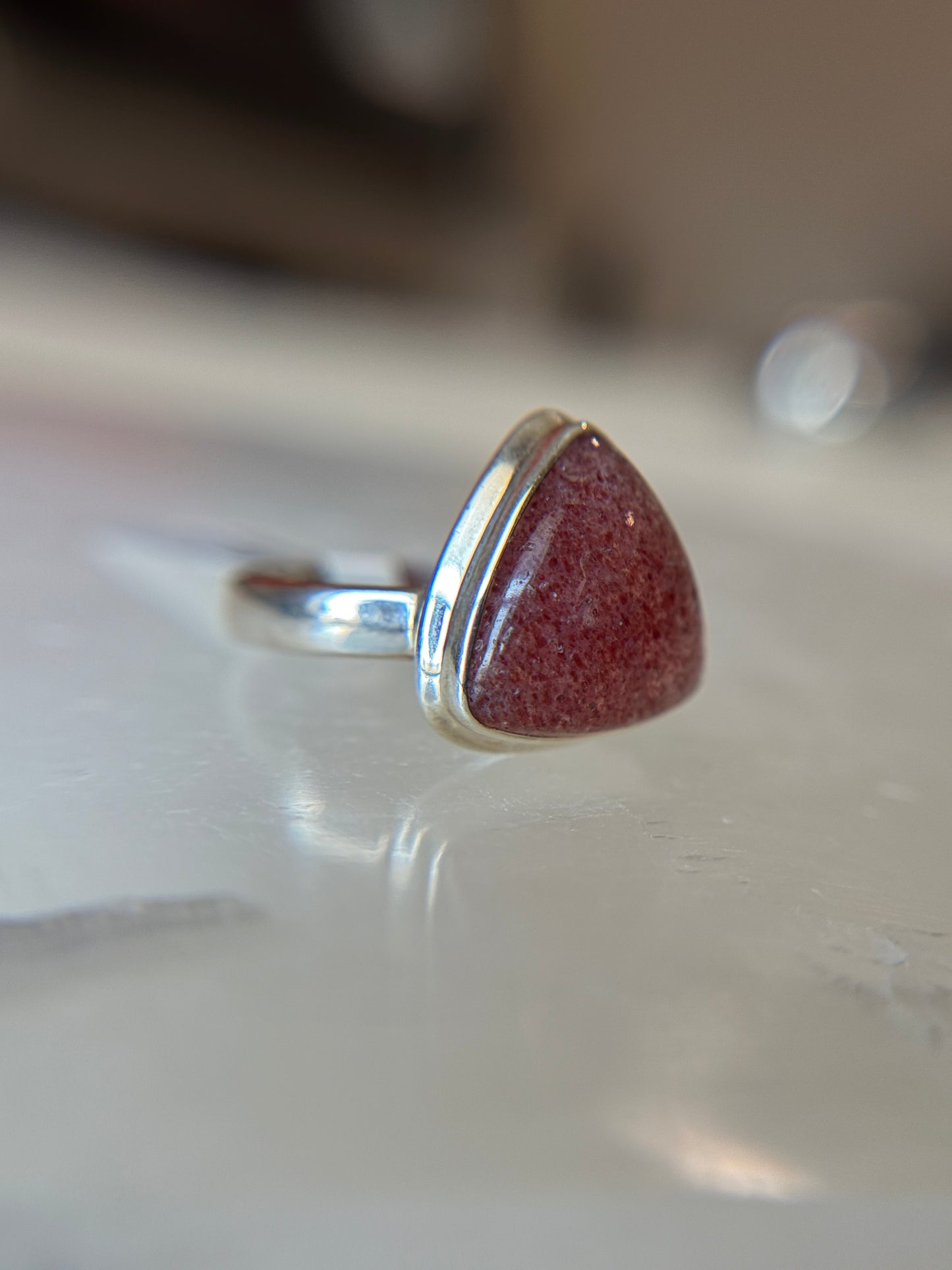 Strawberry Quartz from Russia Ring Size 11