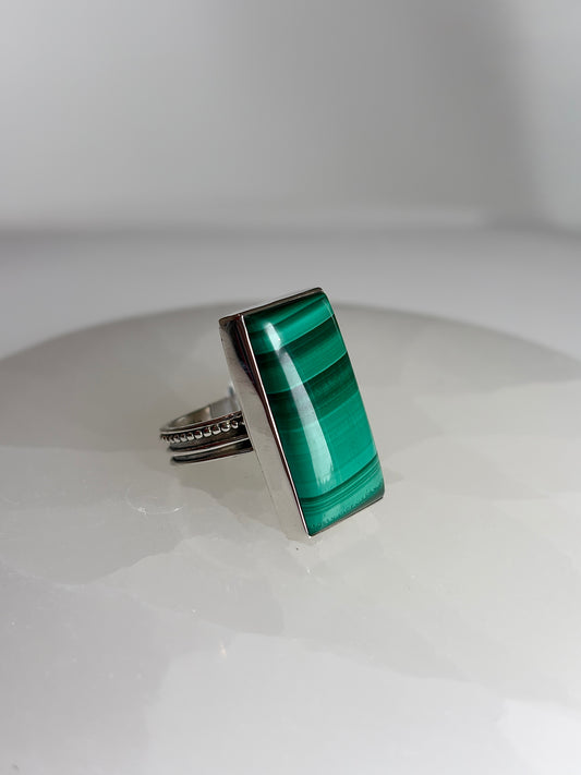Malachite Ring Size 7