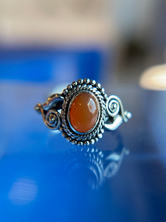 Carnelian Ring Sterling Silver