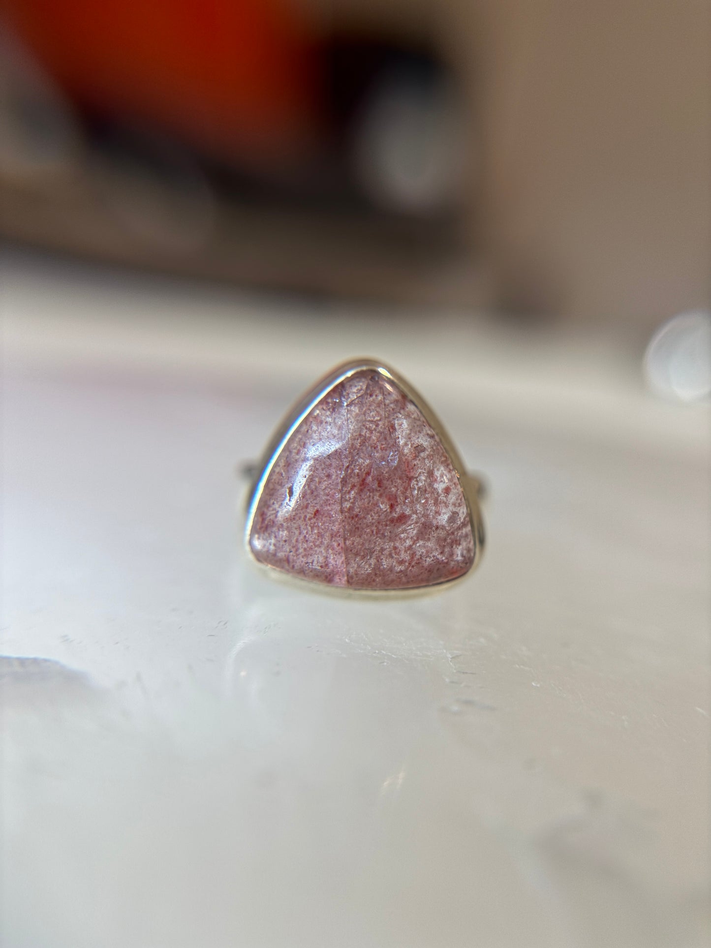 Strawberry Quartz from Russia Ring Size 6