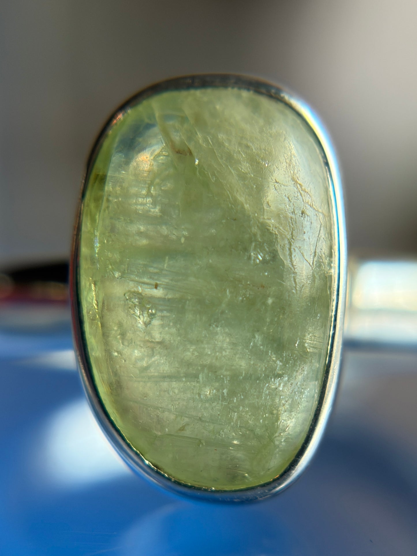 Green Kyanite Ring Size 7 Sterling Silver