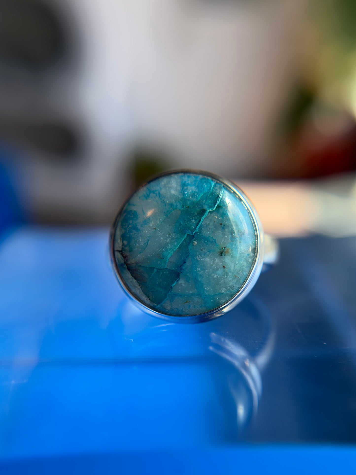 Shattuckite Ring Size 9 Sterling Silver