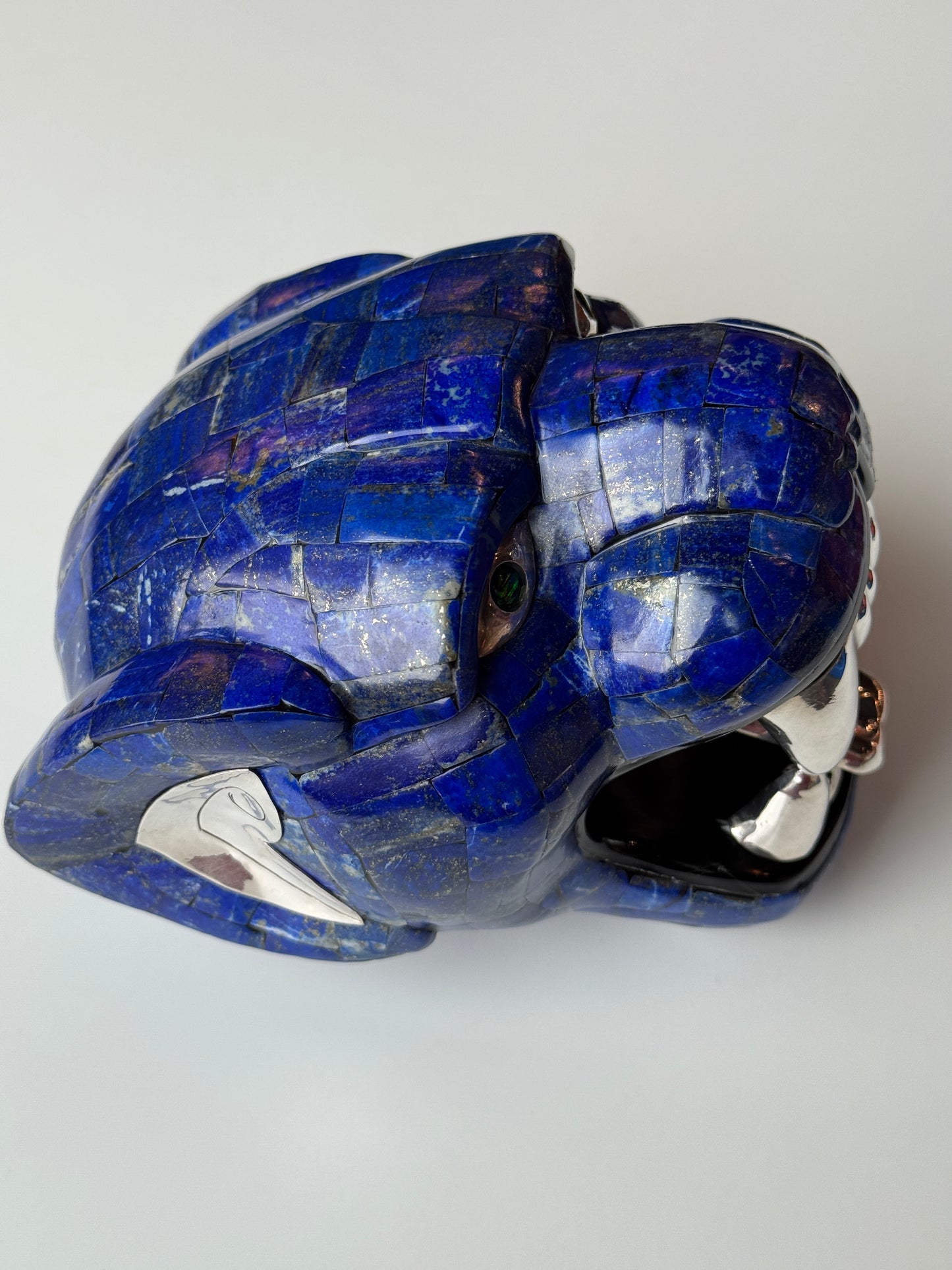 Large Mayan Jaguar Sculpture | Lapis Lazuli Opal and 95% silver accents