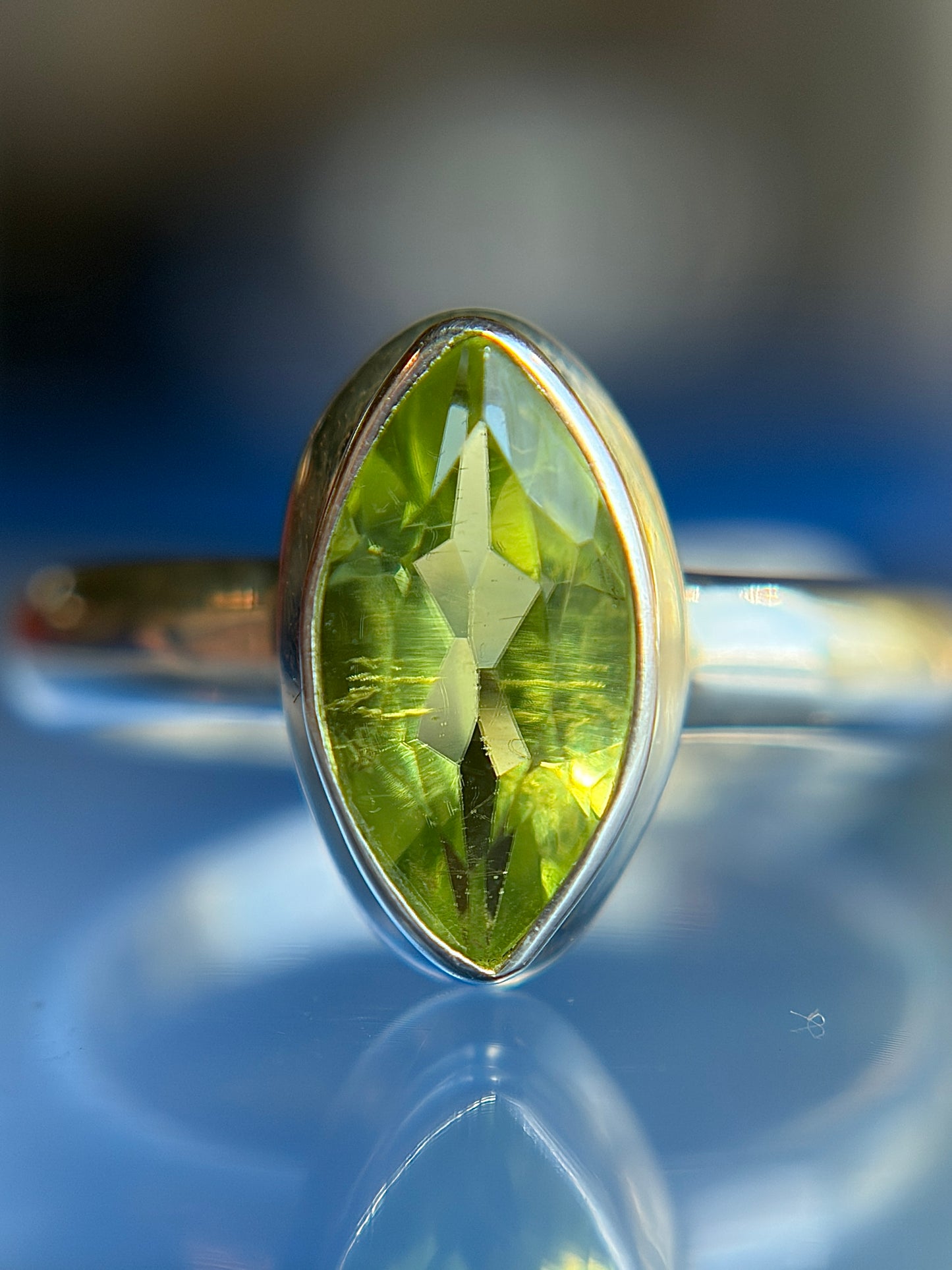 Peridot Ring Size 5 Sterling Silver